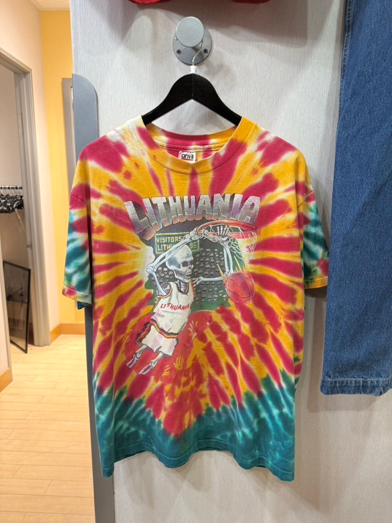 1992 Grateful Dead Lithuania Team Tie Dye Anvil Tee Sz XL