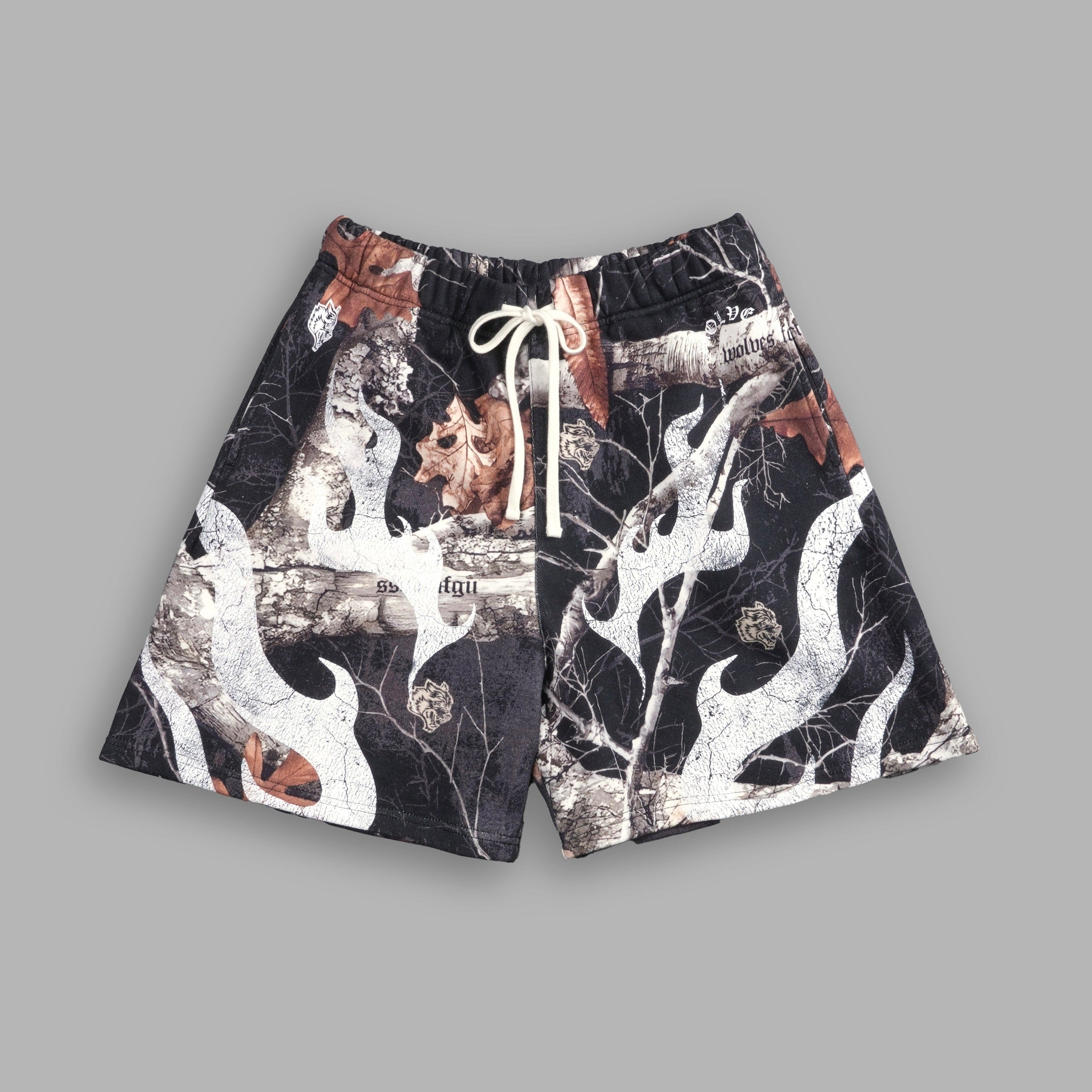 Darc Sport Mempo Oversized Post Lounge Sweatshorts Woodland Camo Sz M