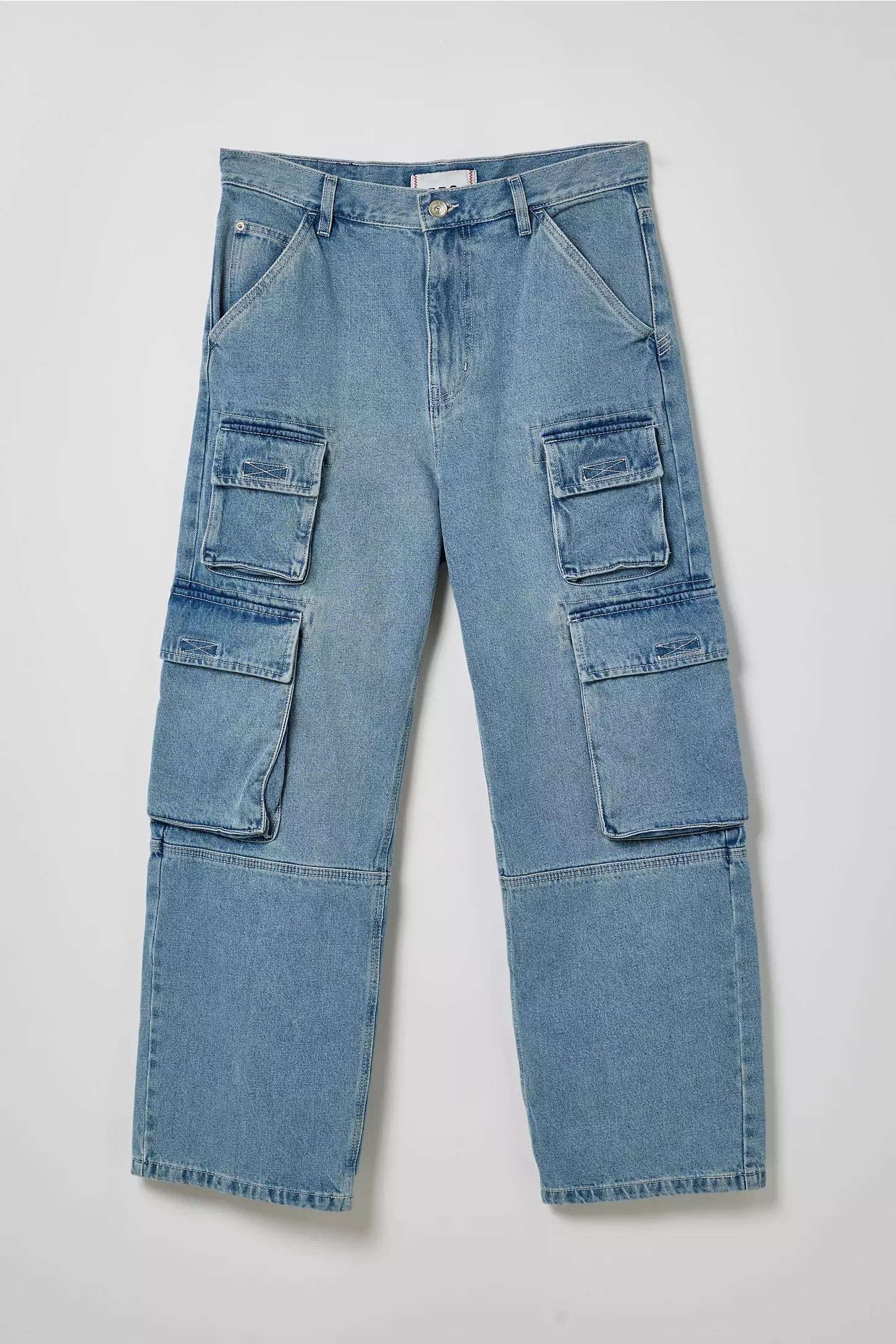 BDG Baggy Skate Quad Cargo Light Wash Denim Jeans Sz 30