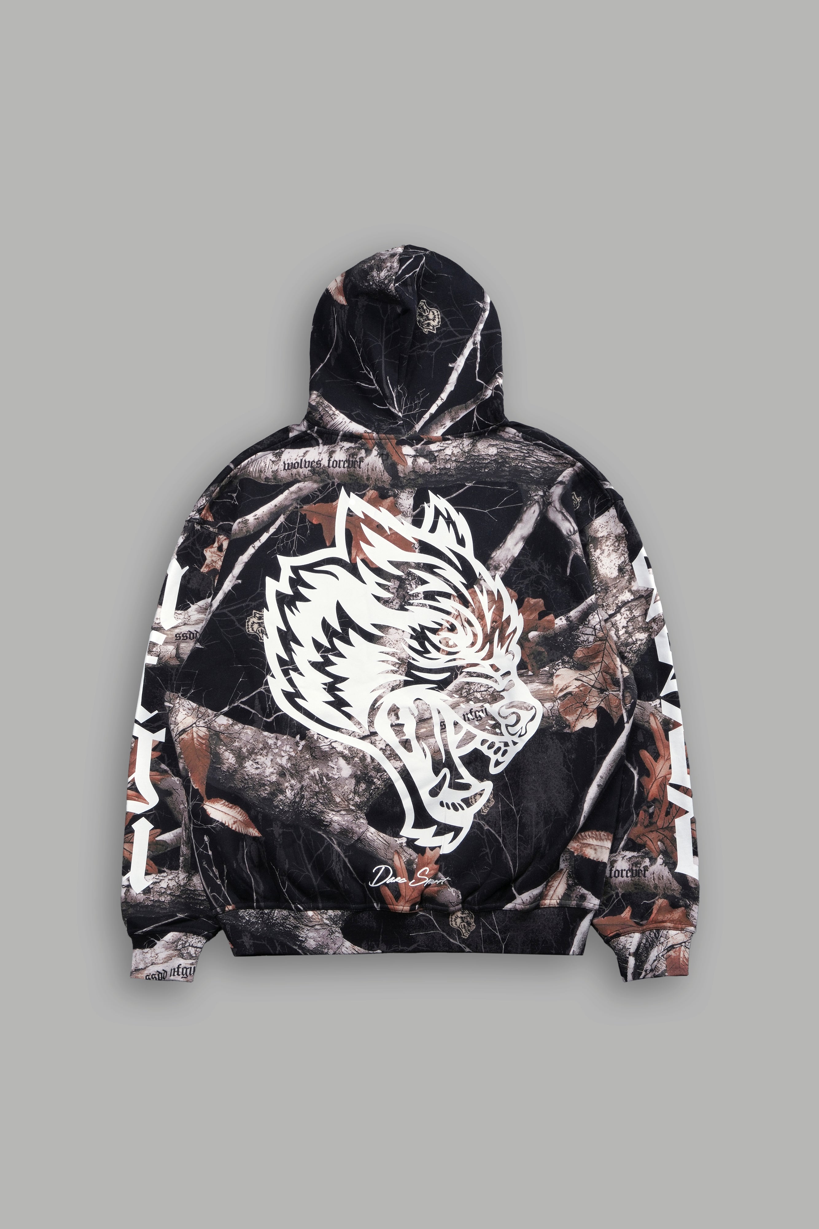 Darc Sport Respect the Wolves Pierce Hoodie Woodland Camo Sz XL