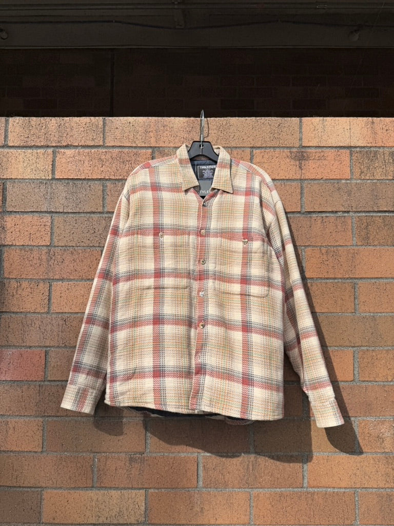 90s Thunder Brand Quilted Lined Earth Tone Flannel Sz L