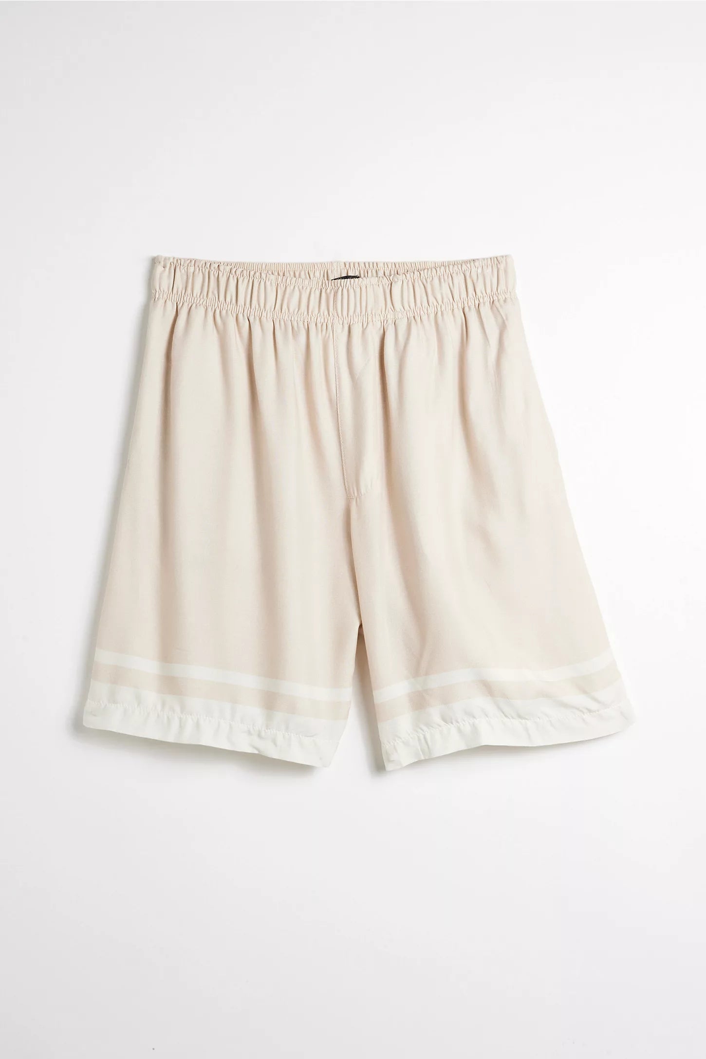 UO Contrast Stripe Rayon Shorts Beige Sz XS