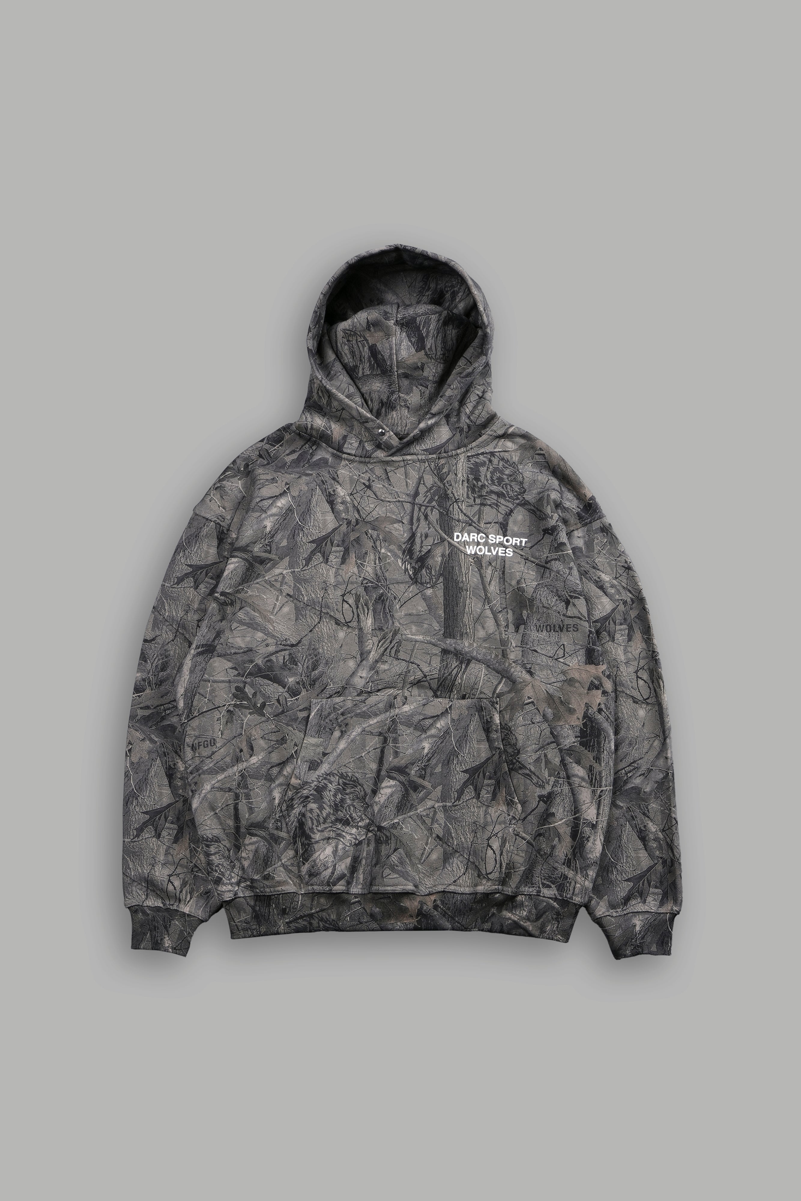 Darc Sport Wolves Pierce Hoodie Driftwood Camo Sz XL