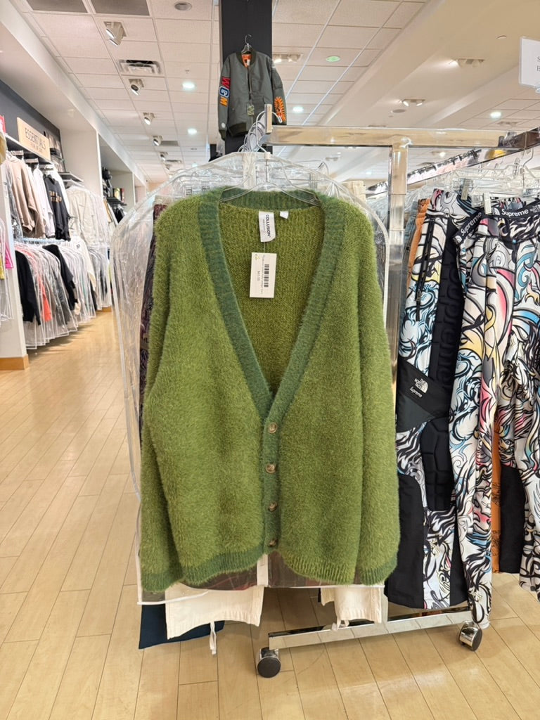 Collusion Green Fluffy Cardigan Size L