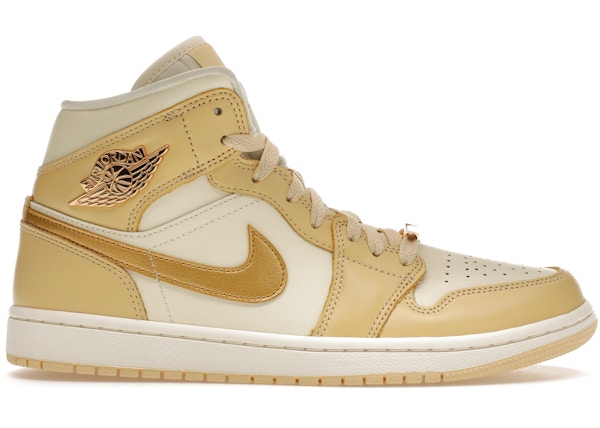 Jordan 1 Mid Vanilla Gold WMNS SZ 7 NO LID