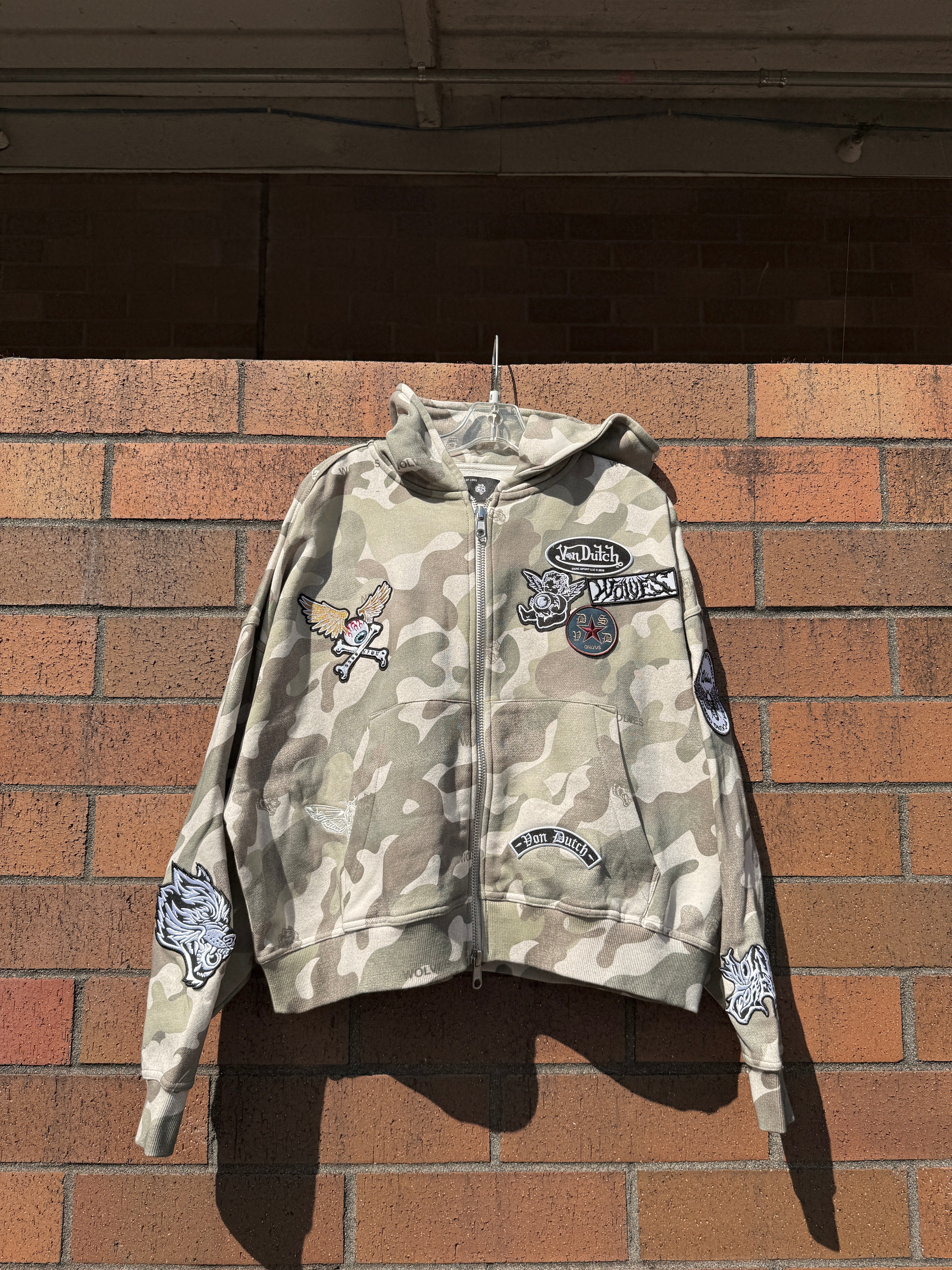 Darc Sport x Von Dutch Kulture Vex Double Zip Hoodie DSVD Green Camo Size M