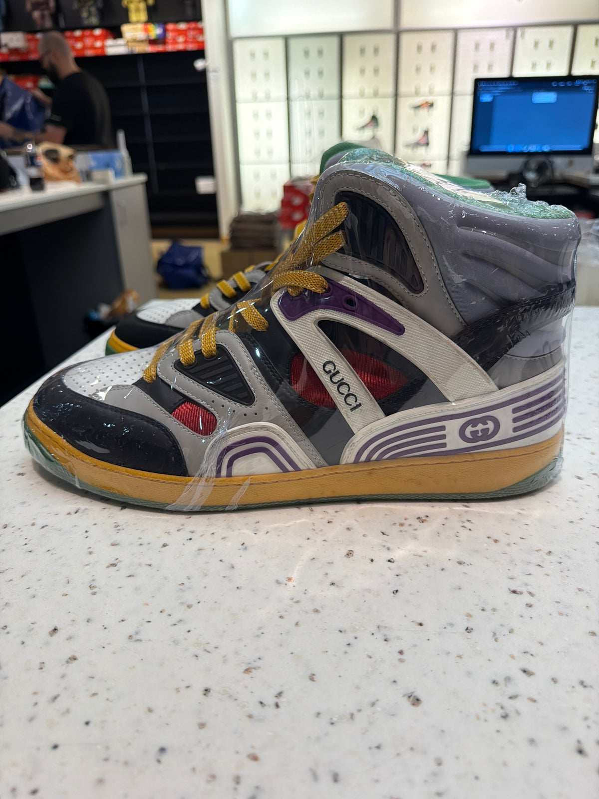 Gucci Basketball High 'Black Demetra' Sz 12 USED NO BOX