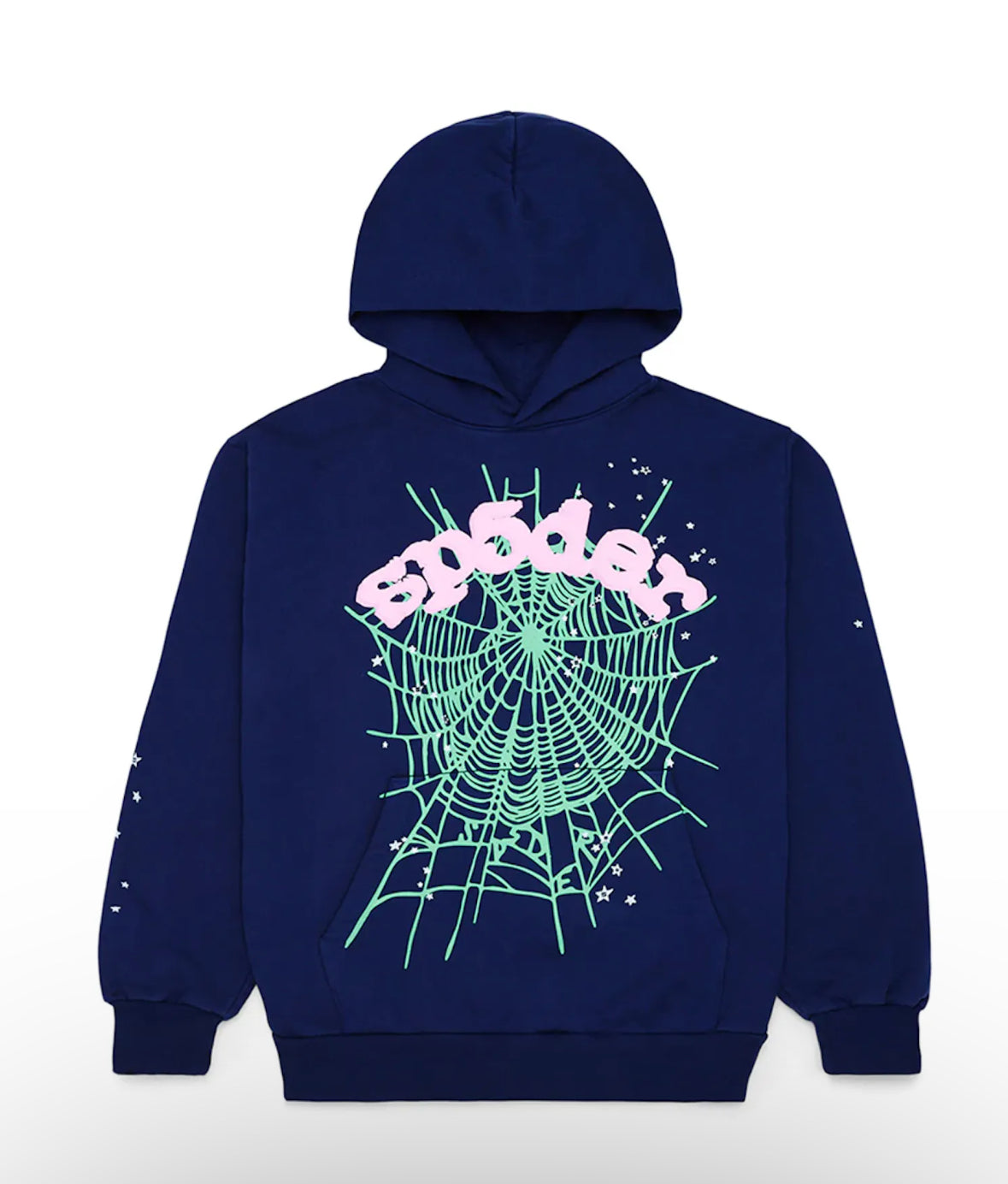 Sp5der Navy Pink Web Hoodie Sz Large (USED)