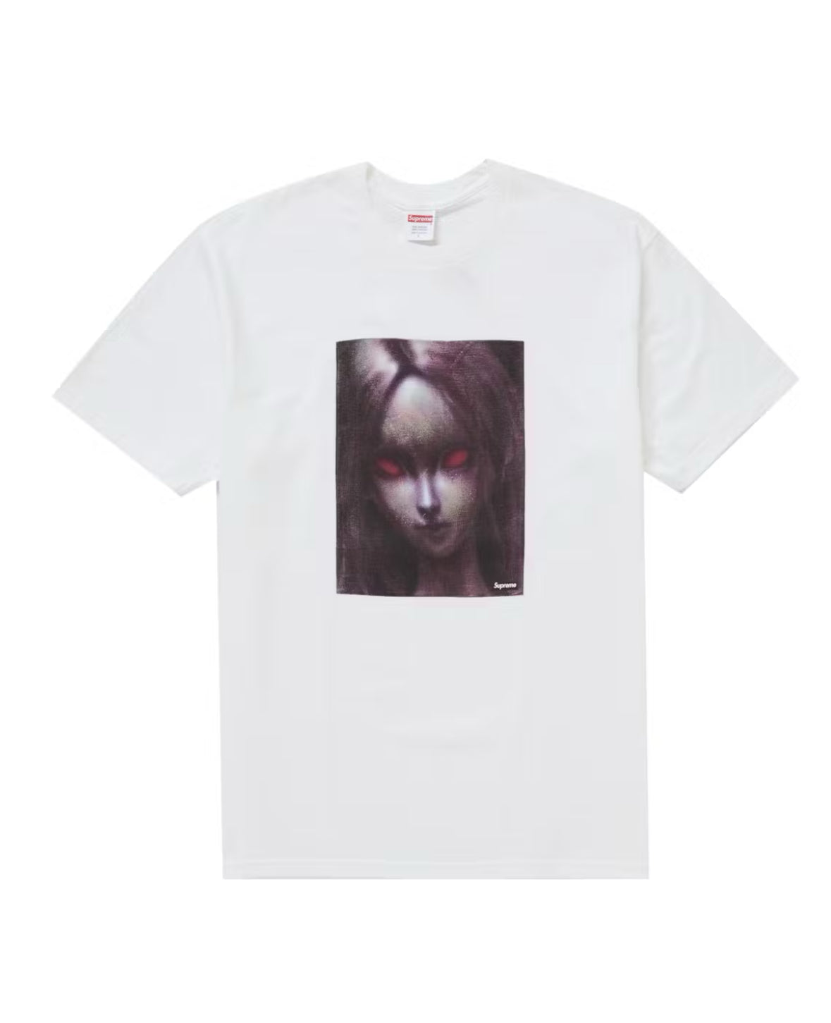 Supreme Red Eyes White Tee Sz Large