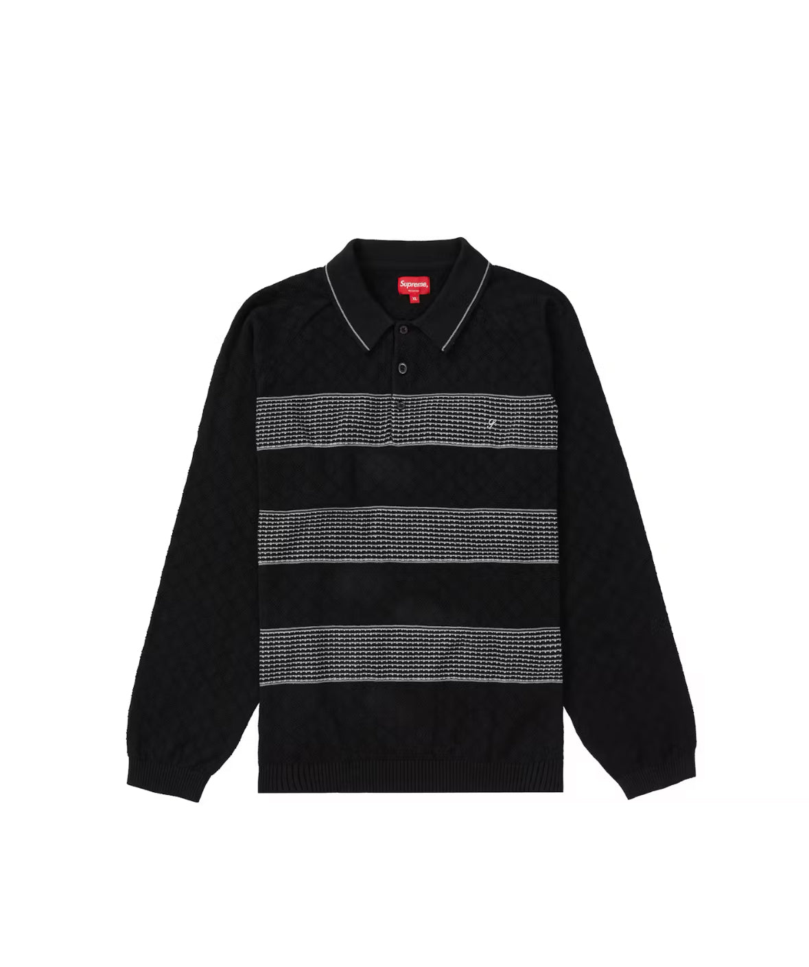 Supreme Knit Stripe L/S Polo Mens Sz XL