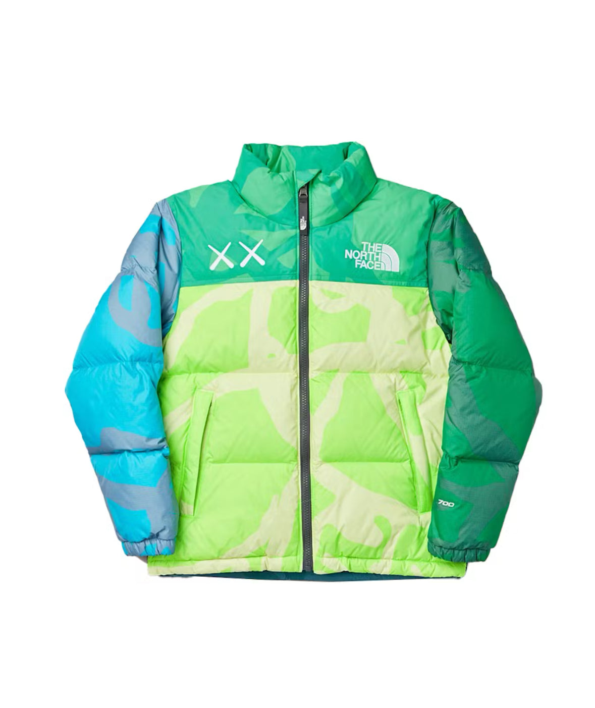 Kaws North Face retro 1996 Nuptse Safety Green Sz XS