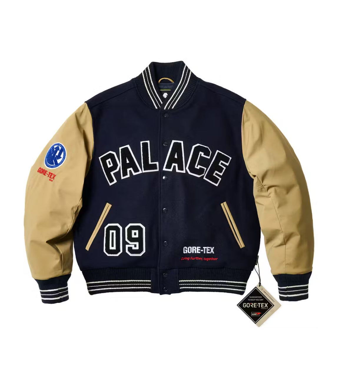 Palace Gore-Tex Going Further varsity Jacket Sz XL
