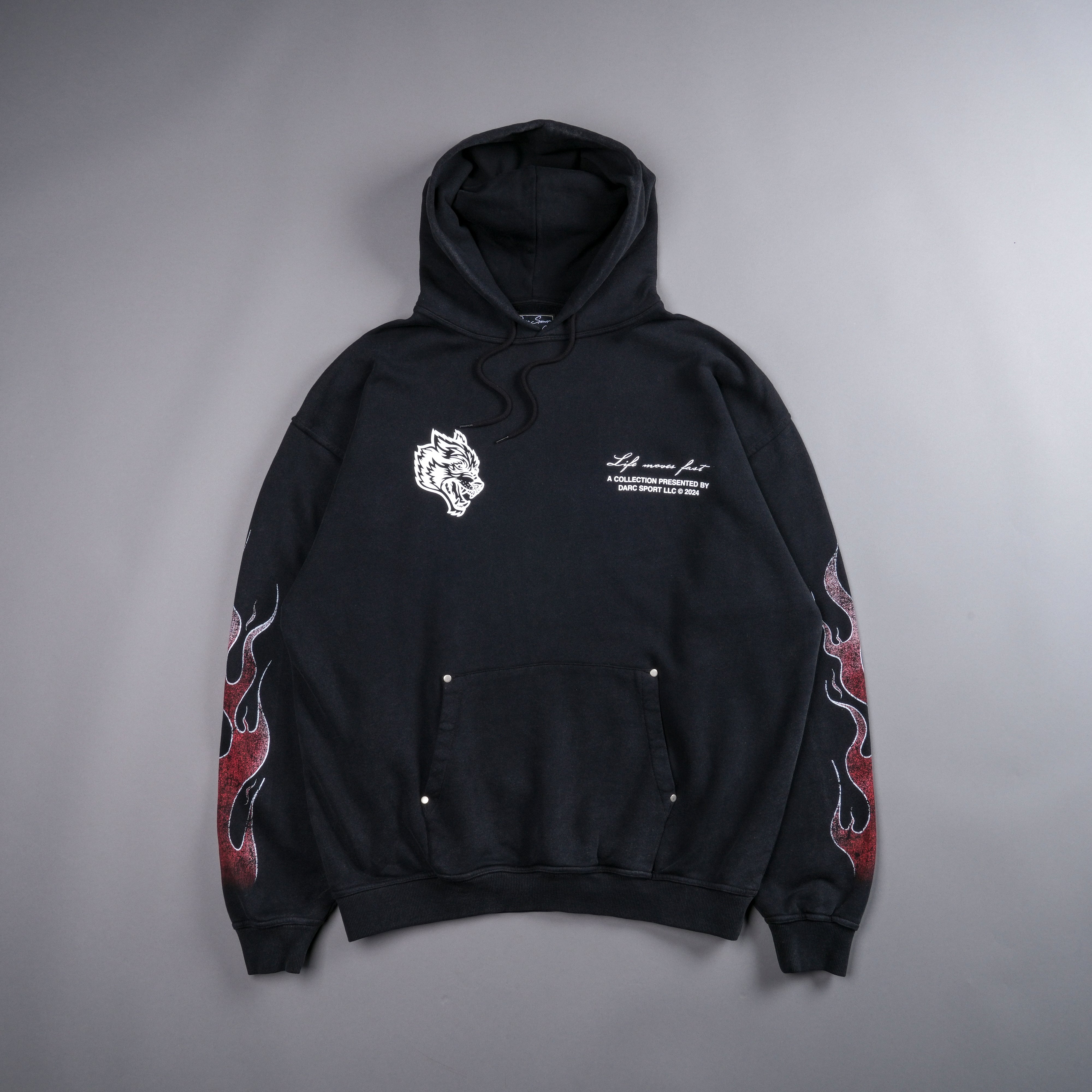 Darc Sport Full Throttle Vintage Rivet Bishop Hoodie Black Sz M