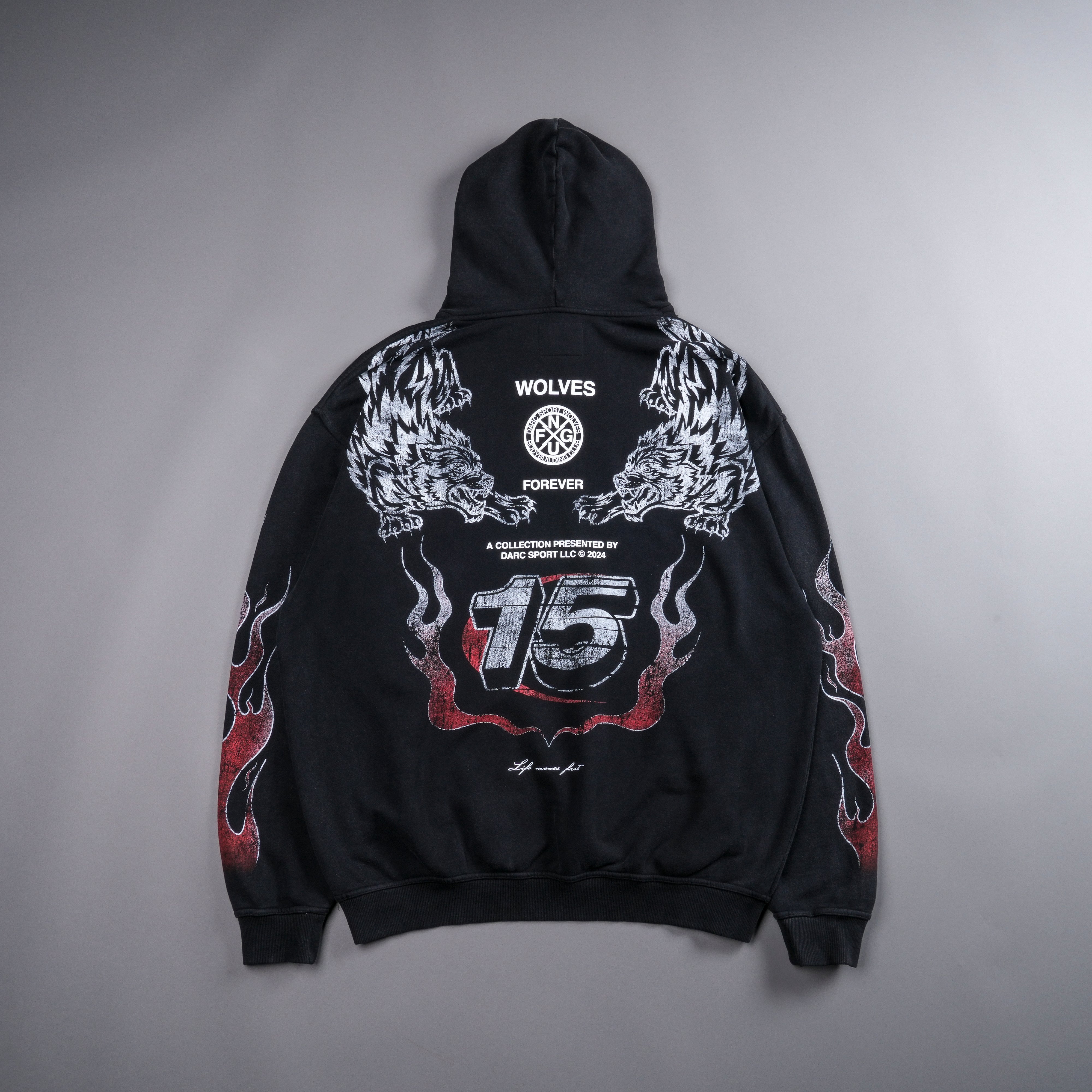 Darc Sport Full Throttle Vintage Rivet Bishop Hoodie Black Sz L