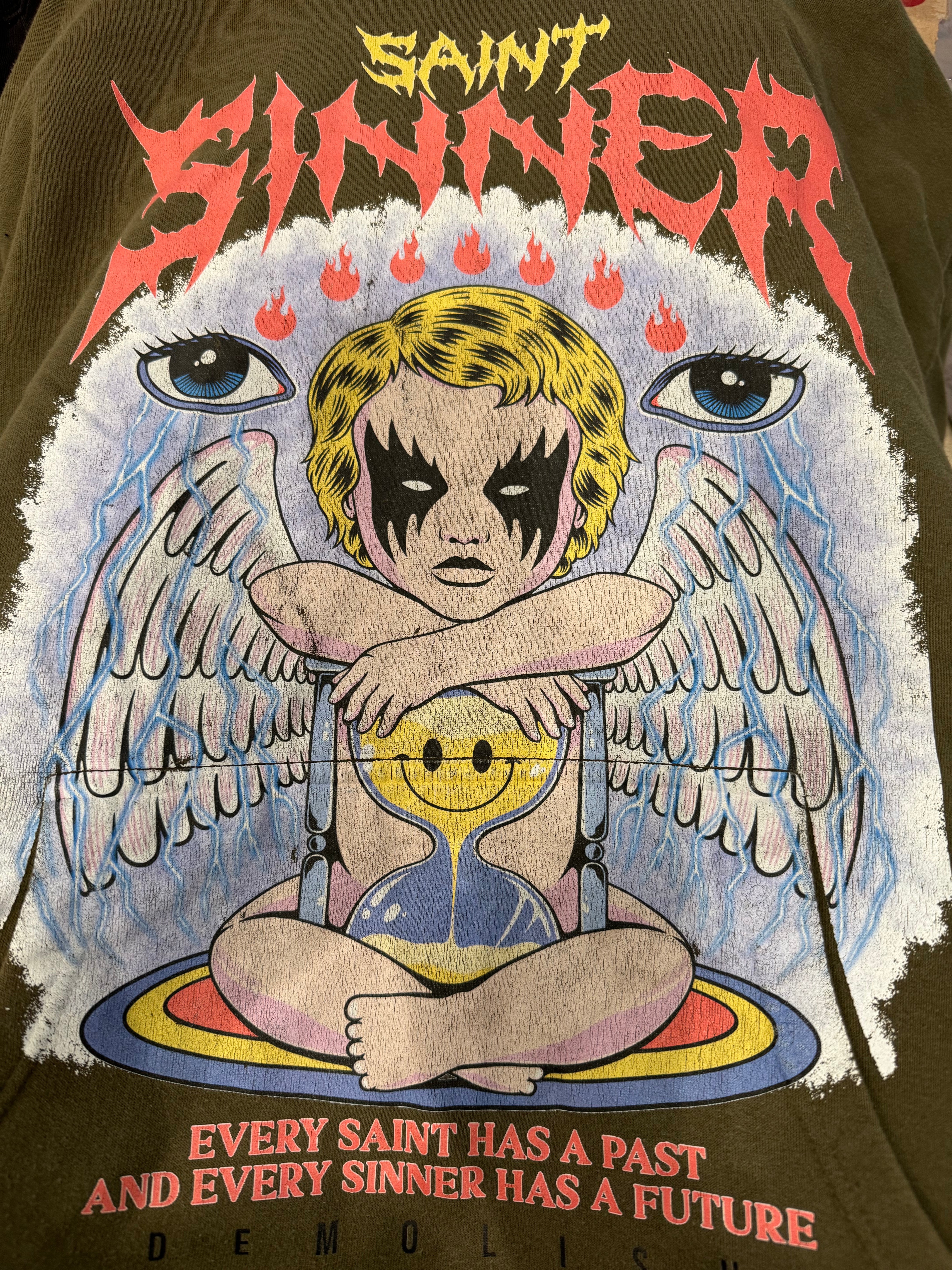 Demolish Saint Sinner Hoodie Sz Large