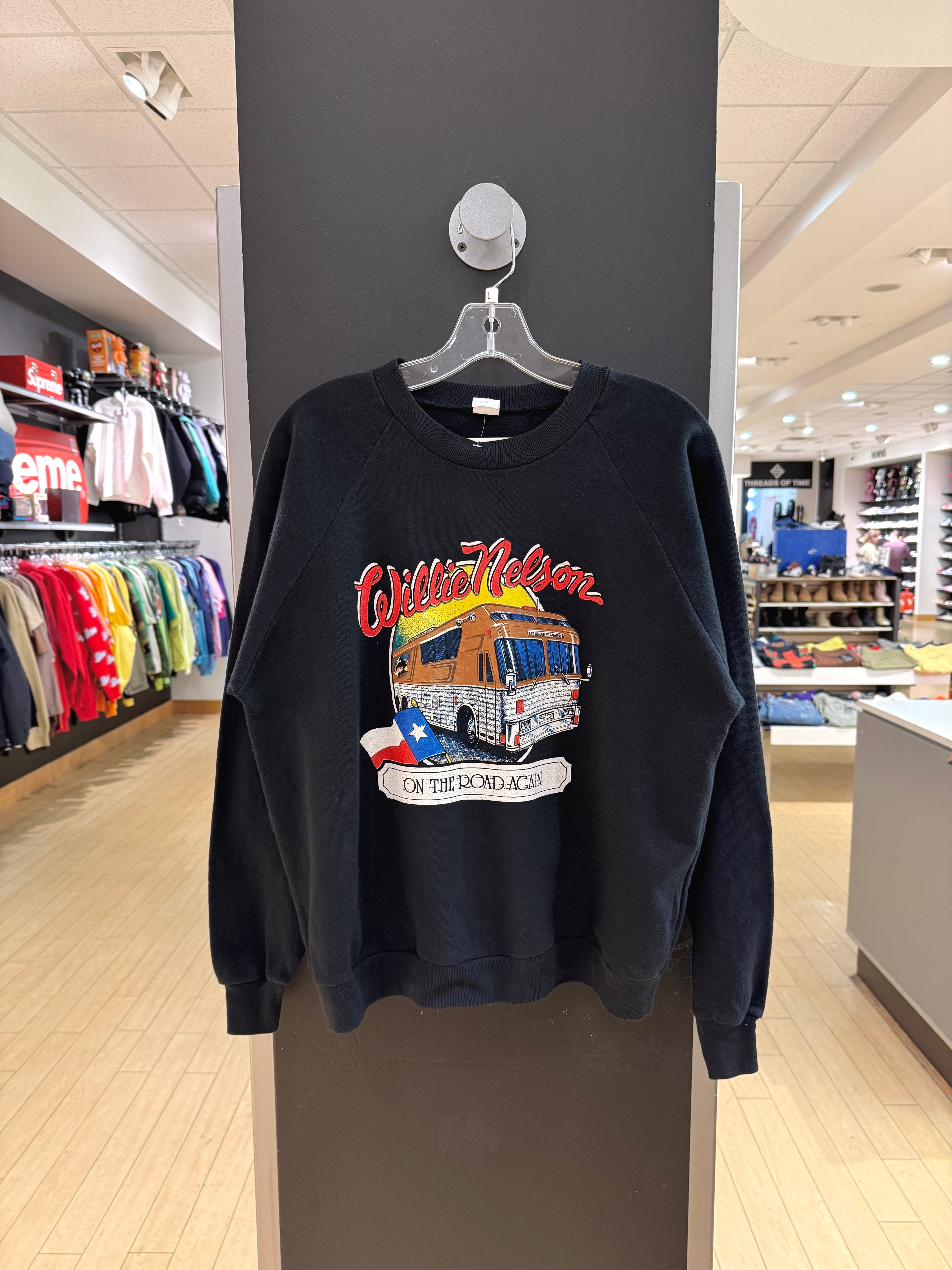 1987 Willie Nelson On The Road Again Crewneck L