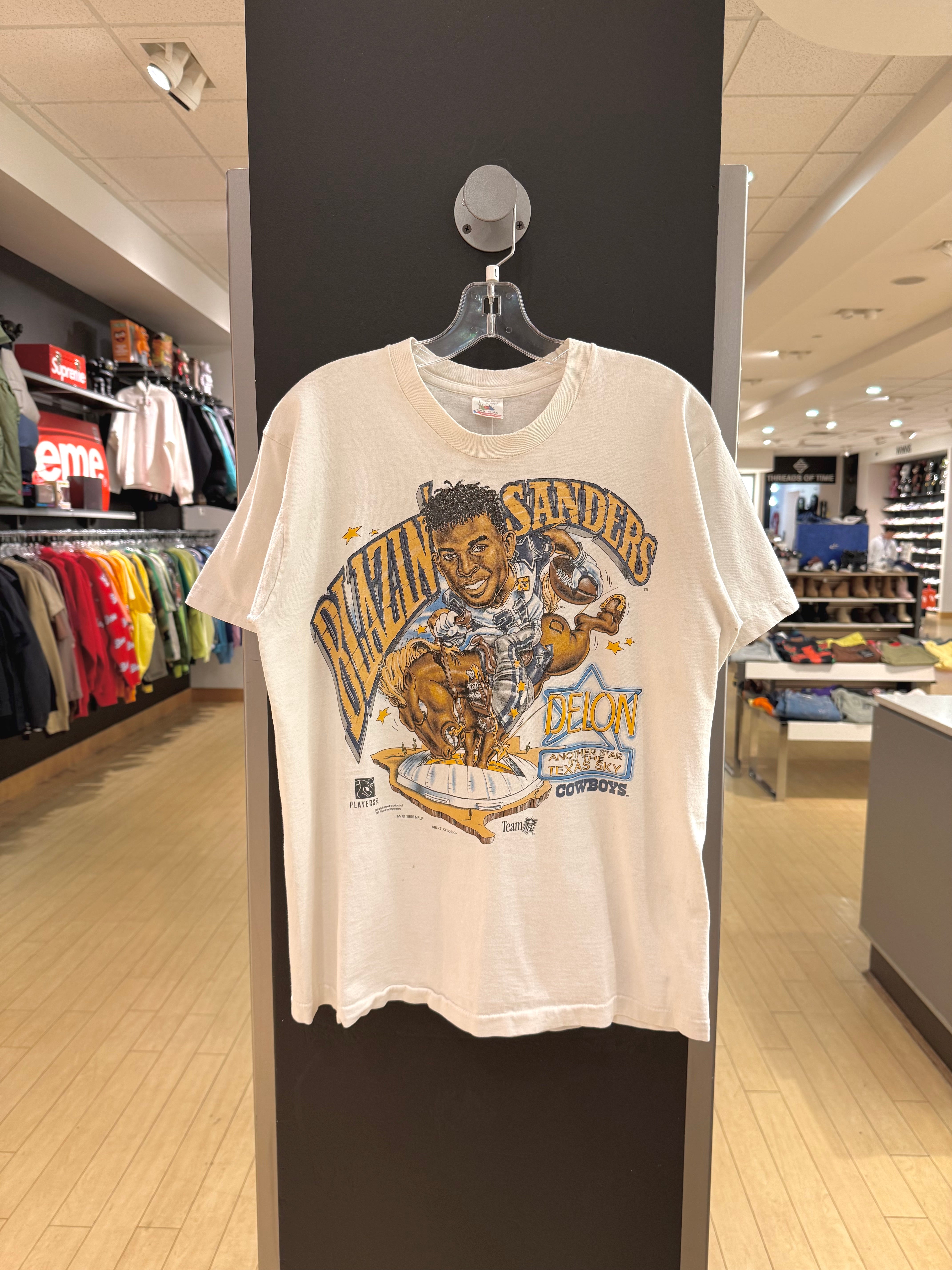 1995 Deion Sanders Dallas Cowboys Caricature Tee Sz L