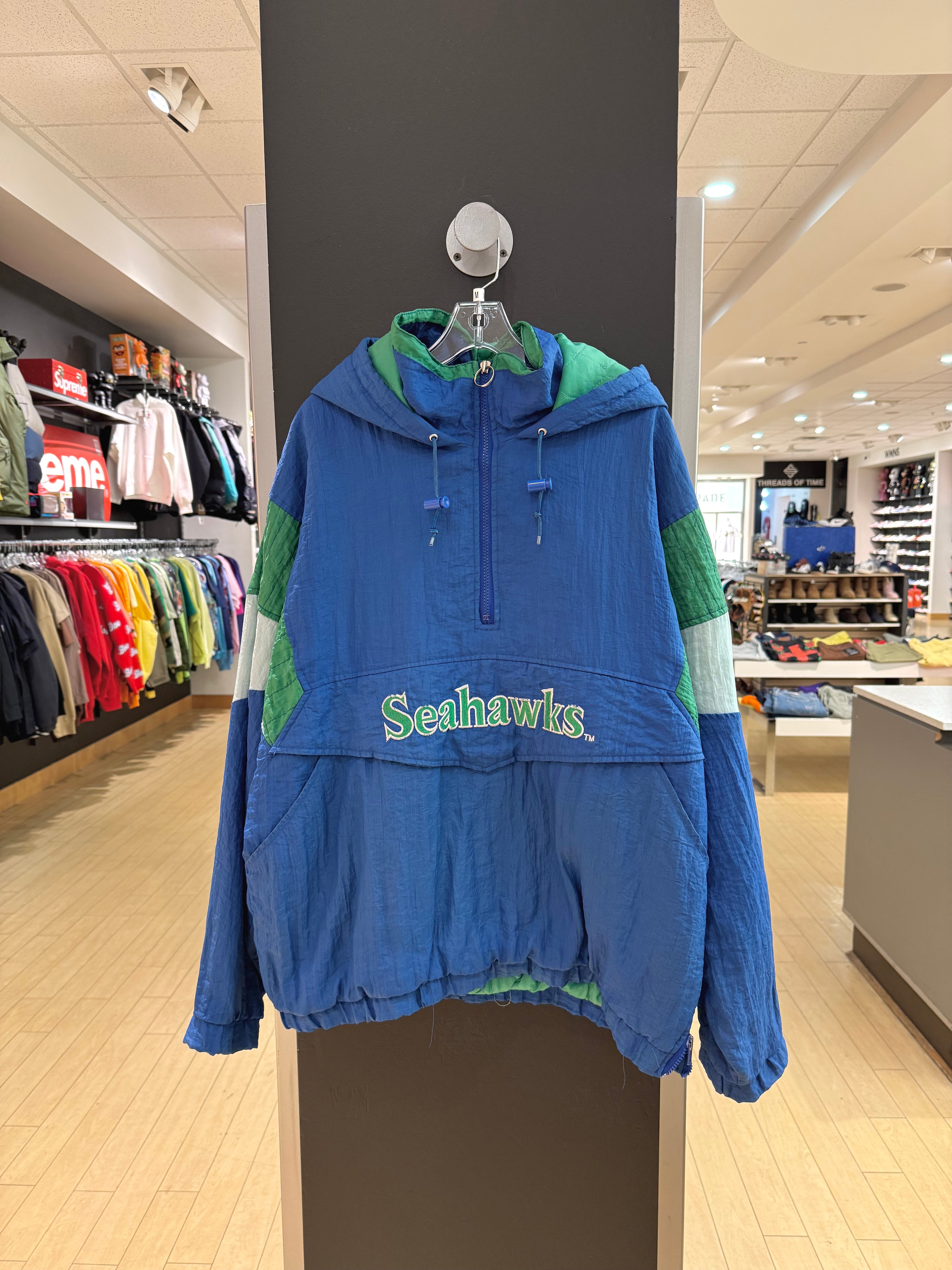 90s Starter Seattle Seahawks Hooded Jacket Sz L