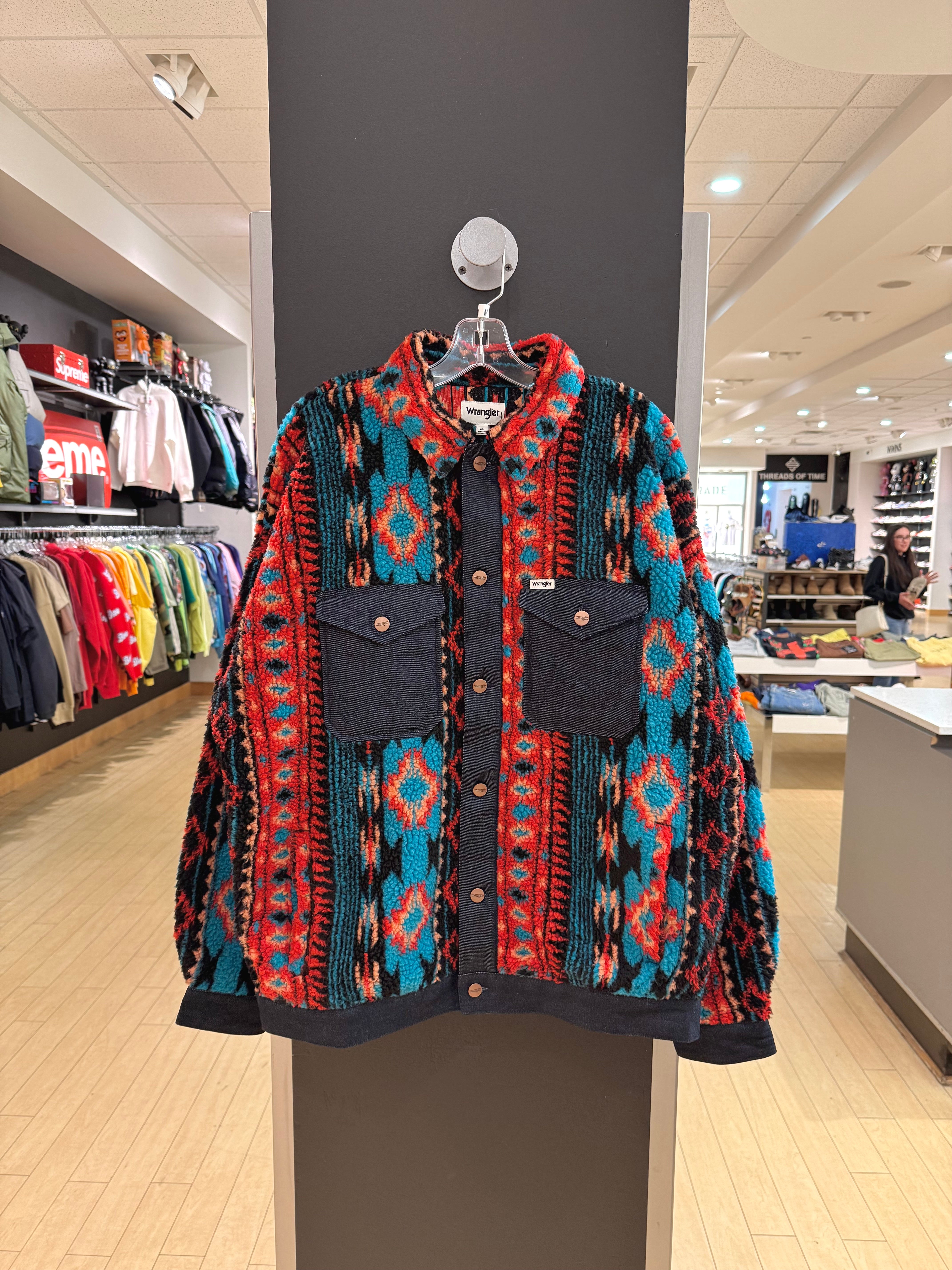 Wrangler Aztec Fleece Jacket Sz M