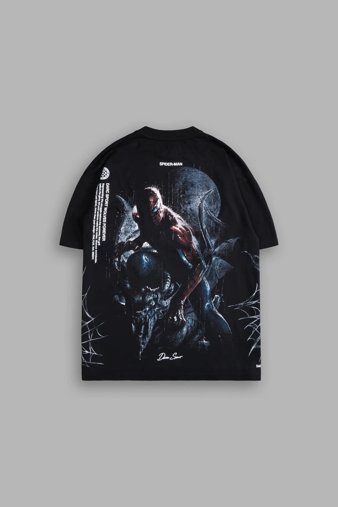Darc Sport Spiderman Side By Side Oversized Tee Black Sz L