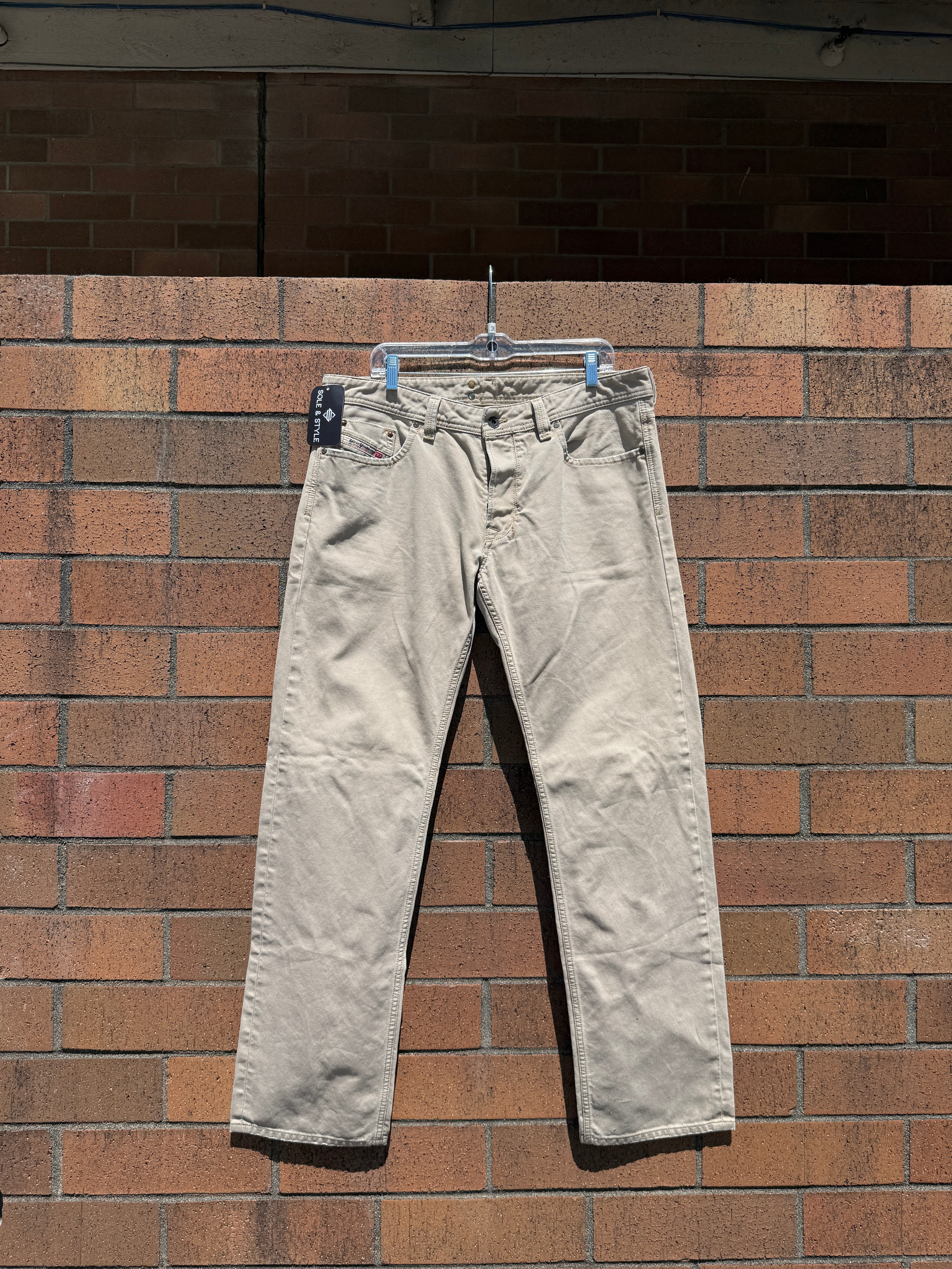 Y2K Diesel Larkee Beige Denim Jeans Size 36