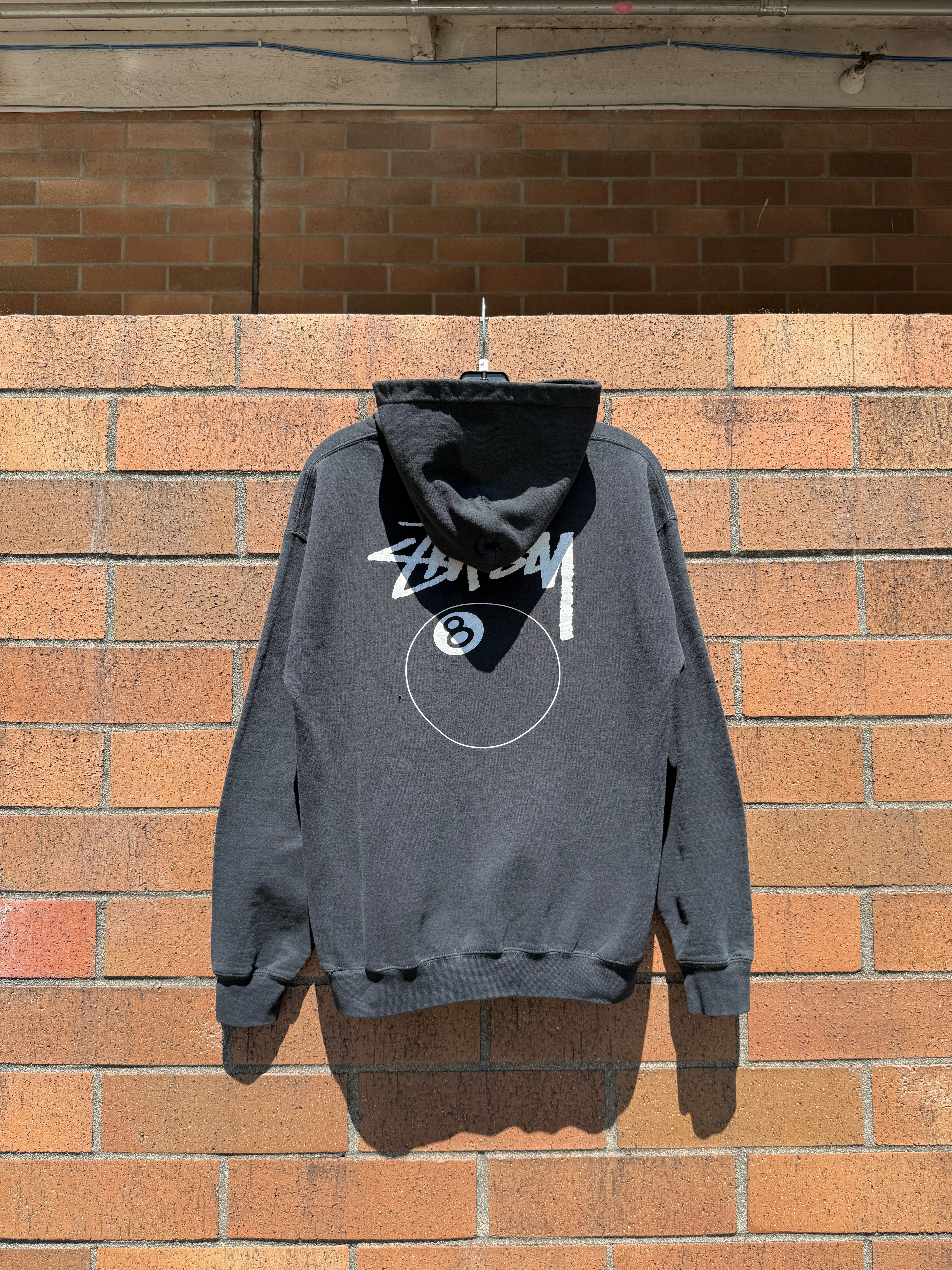 Y2K Stussy 8 Ball Hoodie Black Size M