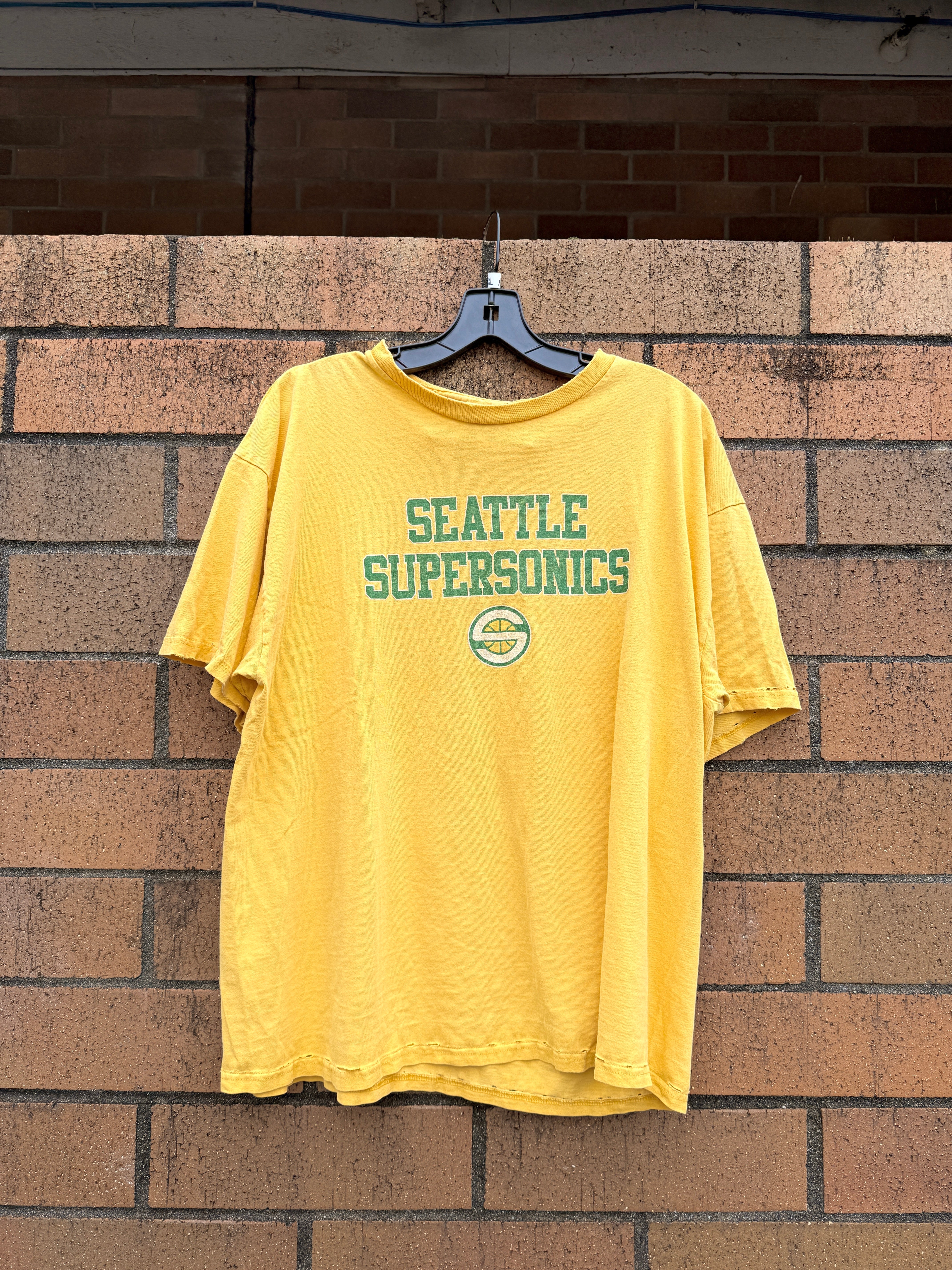 Y2K Seattle Supersonics Yellow Comcast Tee Size XL