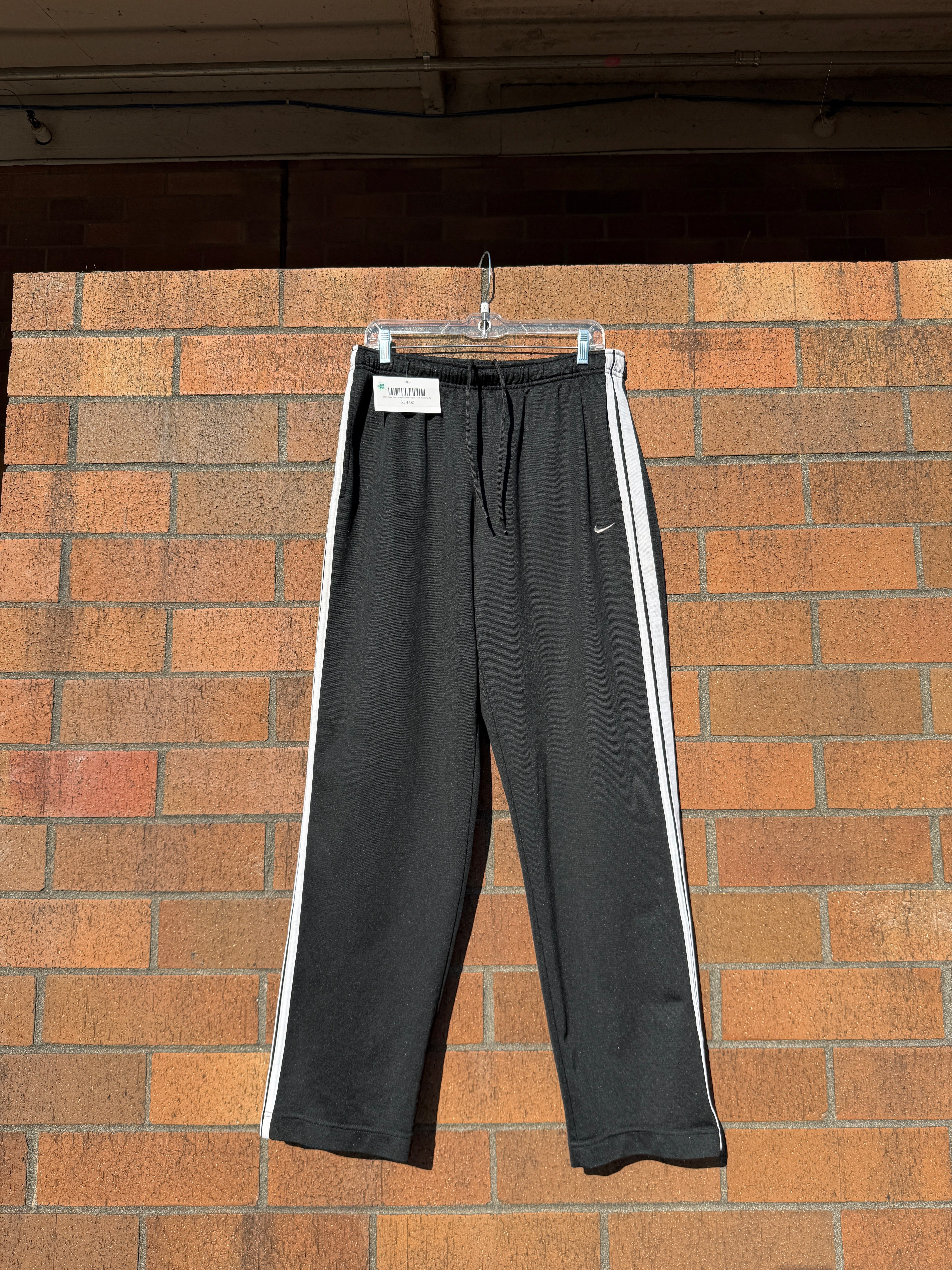 2005 Nike Black / White Side Stripe Track Pants Sz XL