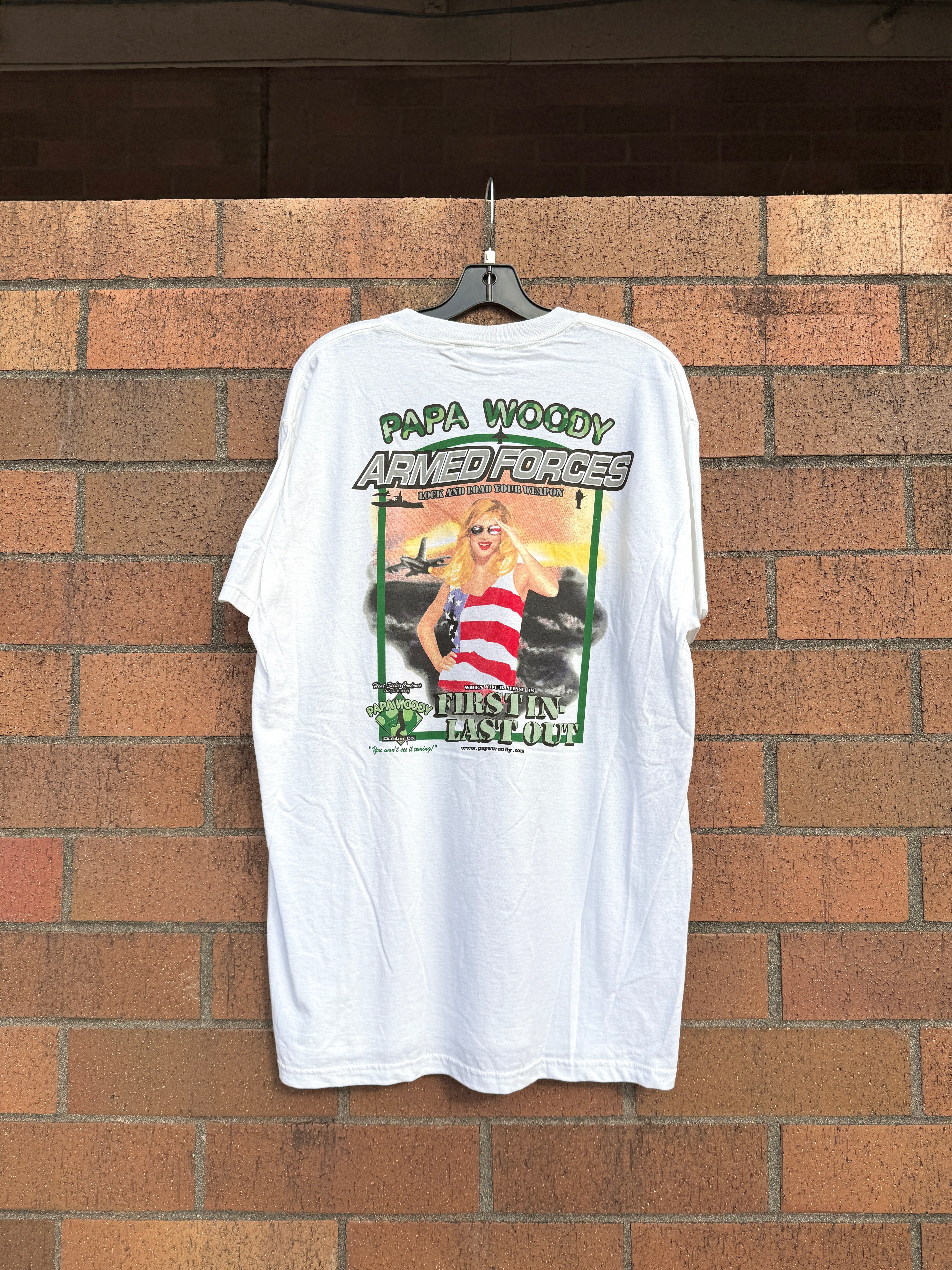 1998 Papa Woody Armed Forces Tee Sz L