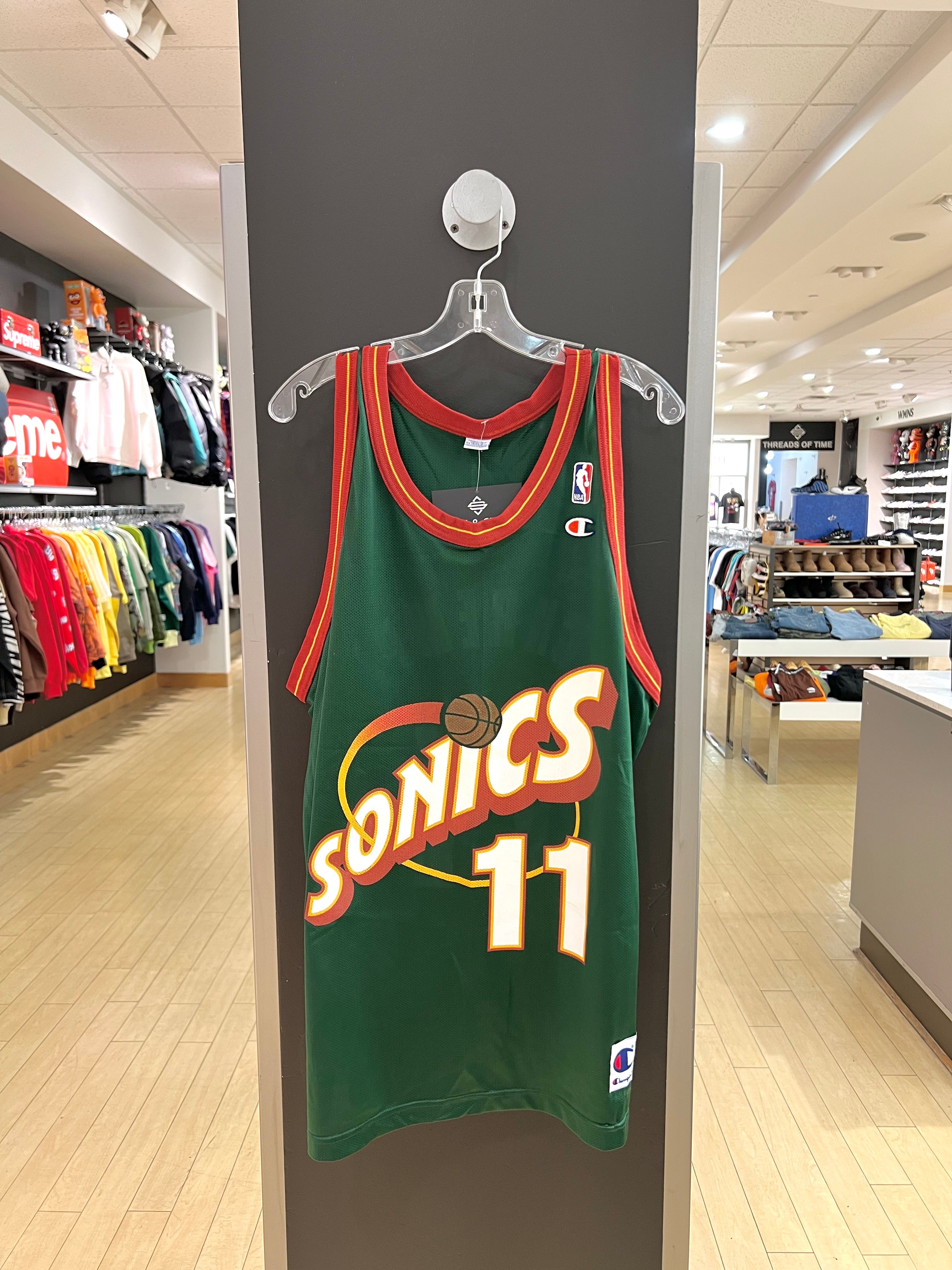 90s Champion Detlef Schrempf Seattle Sonics Jersey Sz 48 (XL)