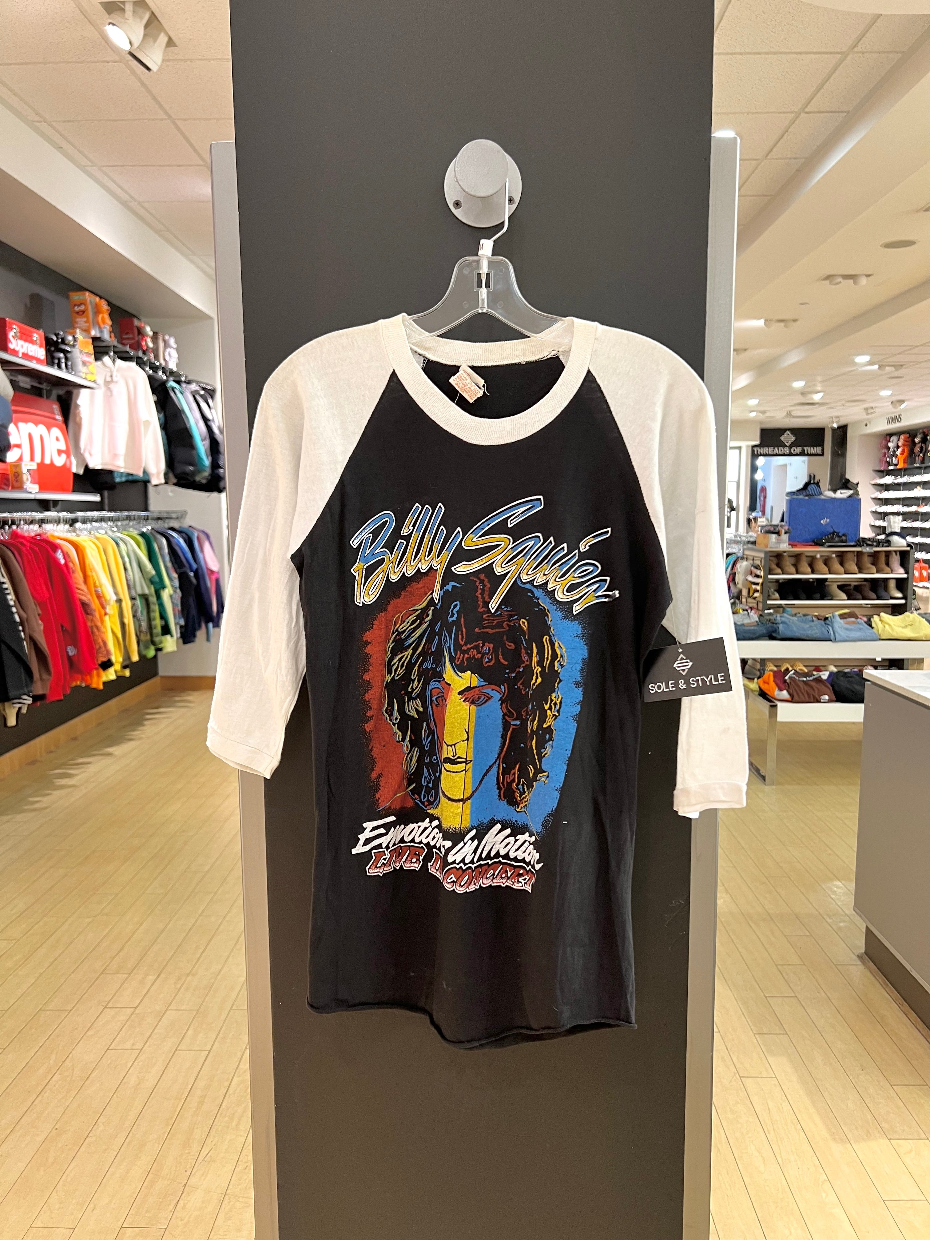 1982 Billy Squier Emotions in Motion Concert Raglan Tee M