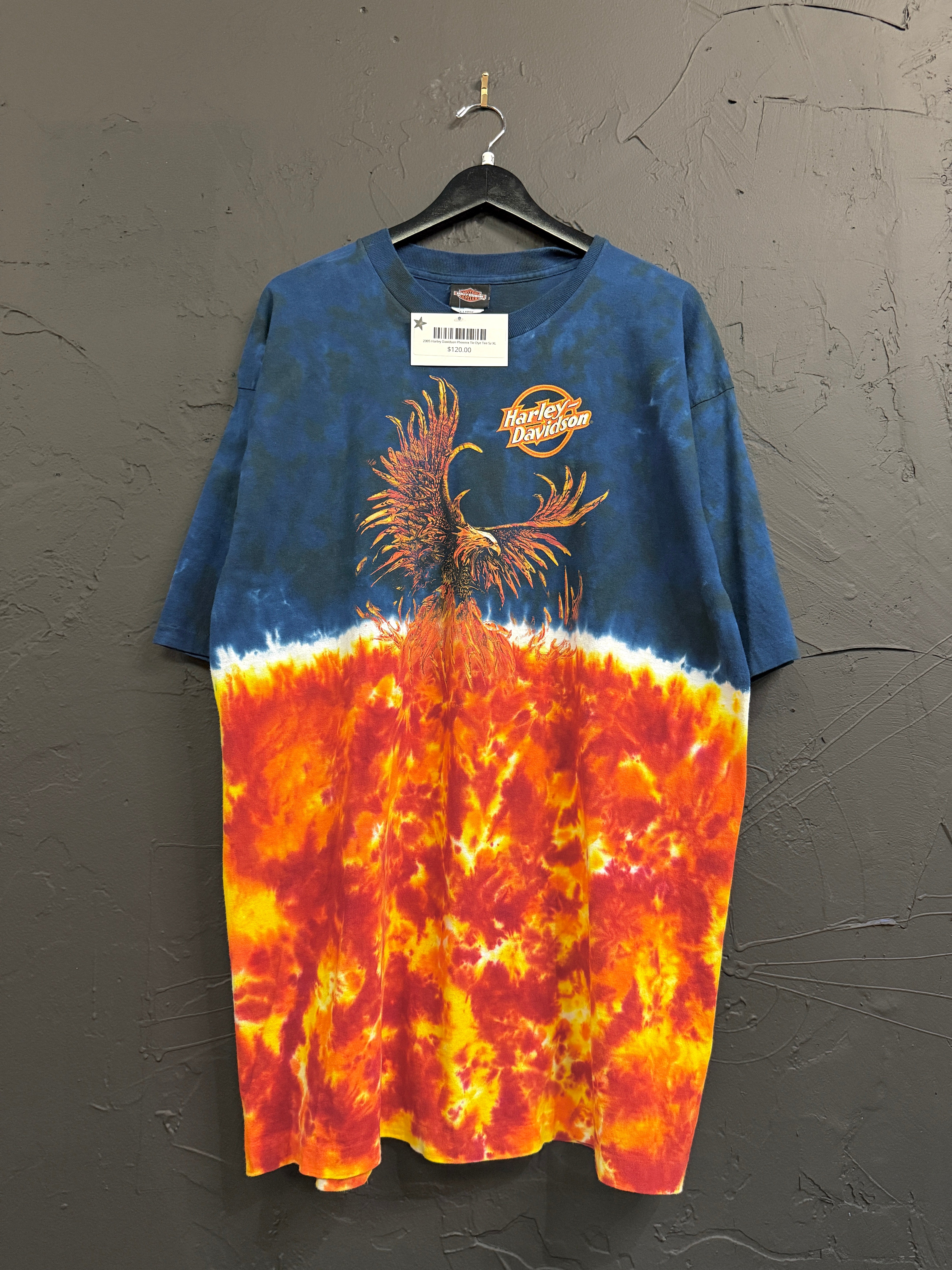 2005 Harley Davidson Phoenix Tie Dye Tee Sz XL