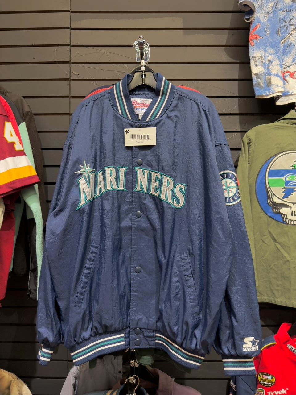 90s Seattle Mariners Starter Diamond Collection Jacket Sz XXL