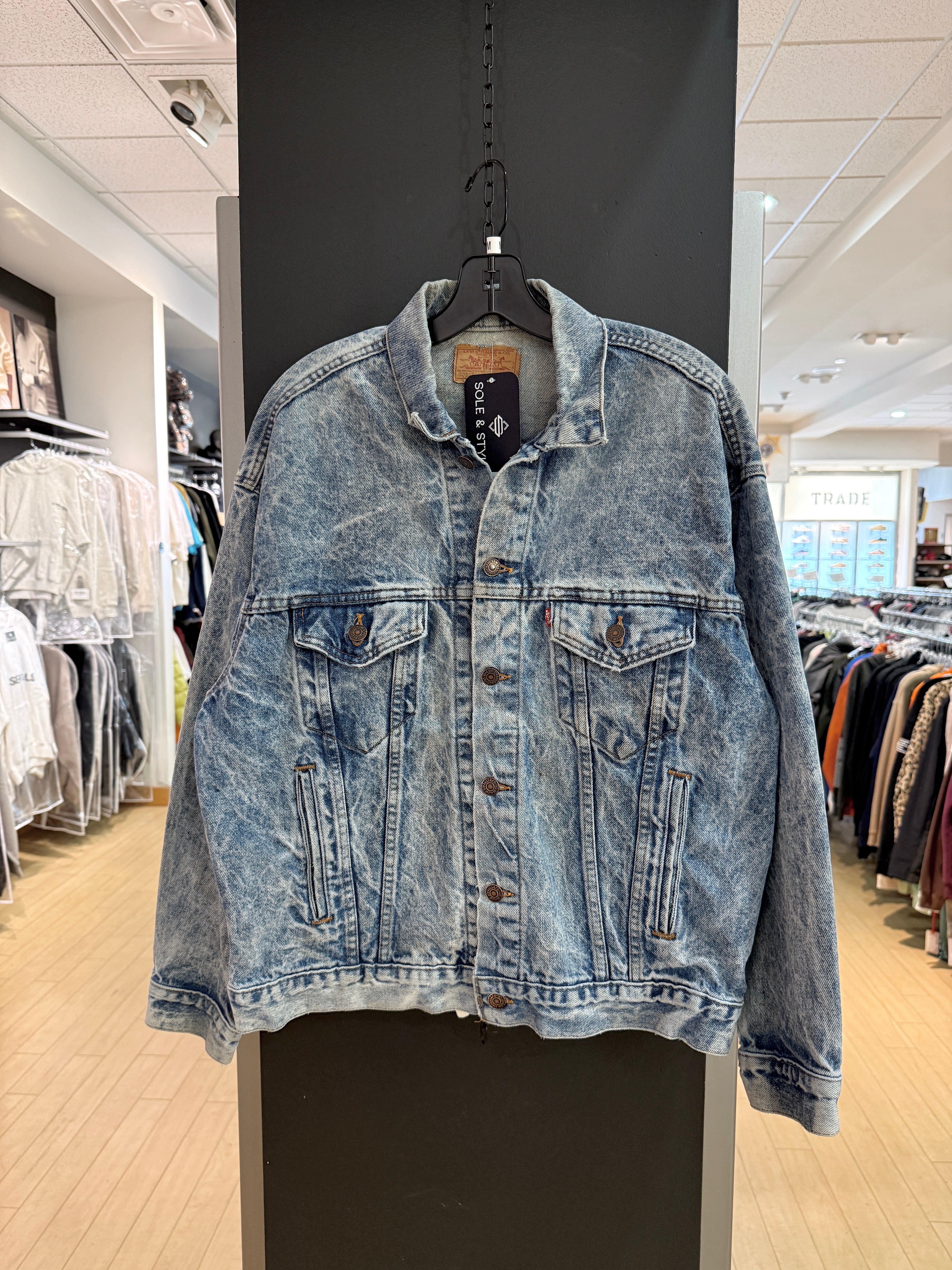 90s Levi's Type 3 Stonewash Denim Trucker Jacket Size M