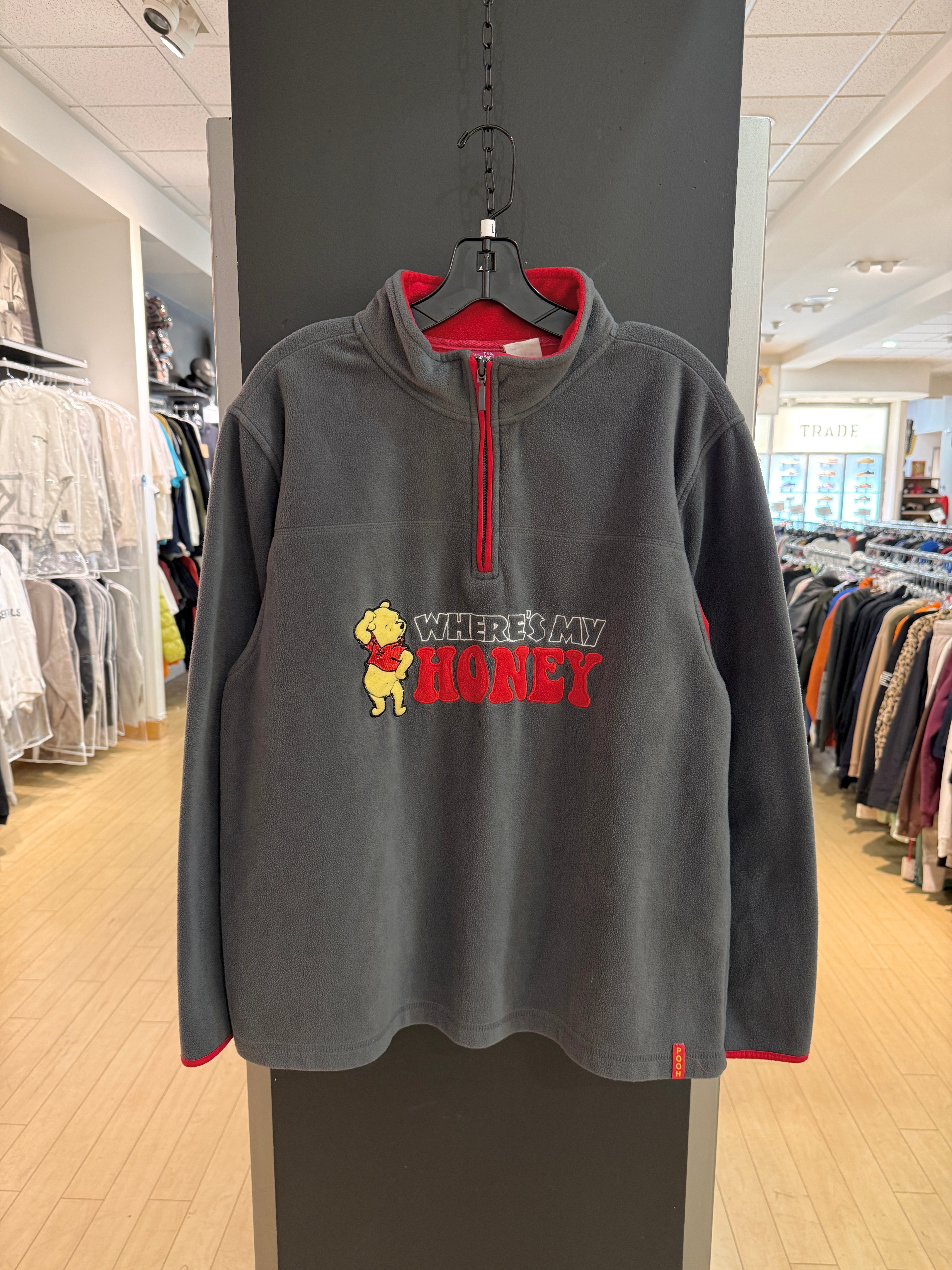 Y2K Disney Winnie the Pooh Where's My Honey Fleece Size L