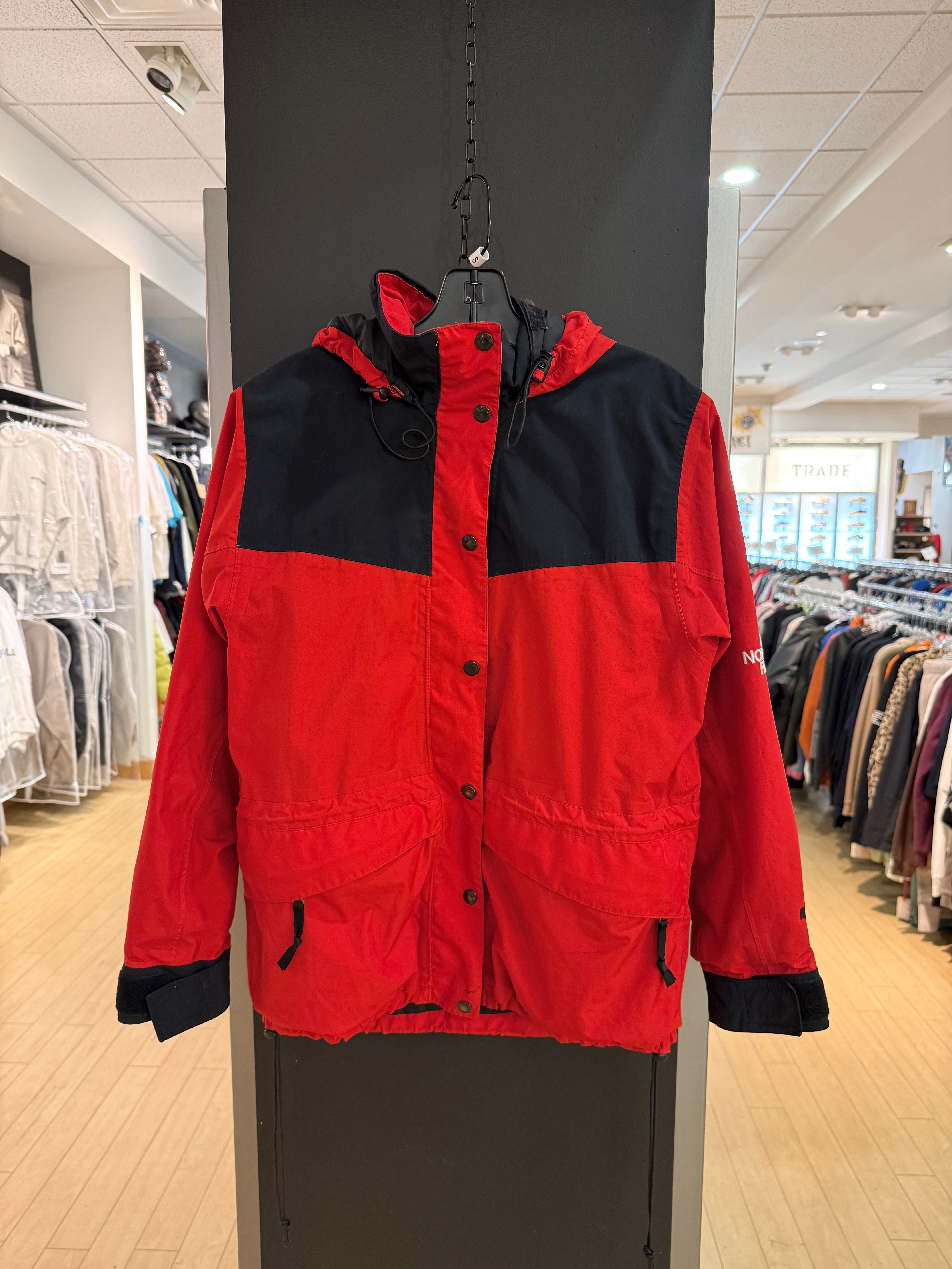 Women's 90s The North Face Red / Black Mountain Parka Jacket Sz Small