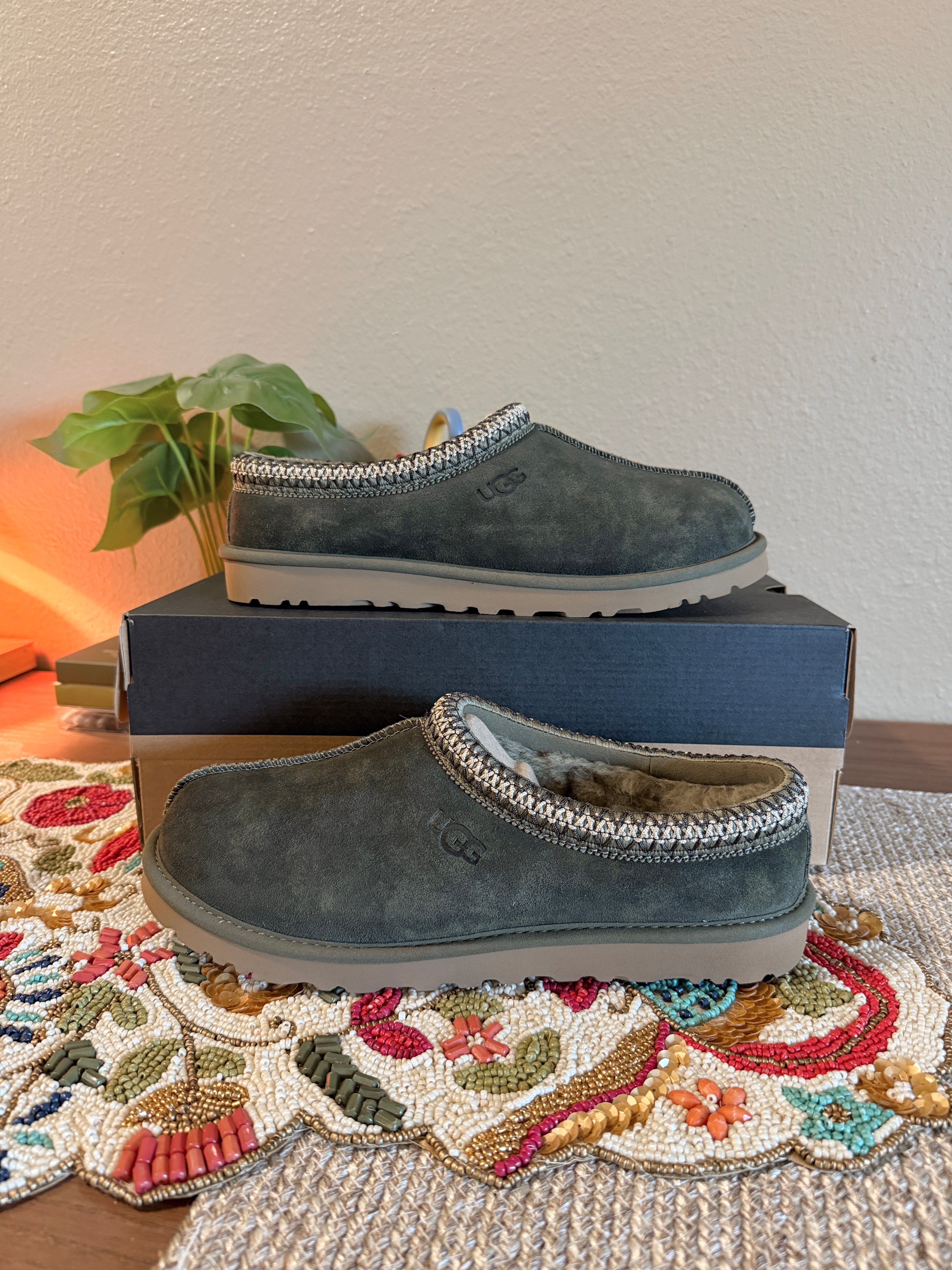 UGG Tasman Baxter Slipper Clog Burnt Olive Size 8