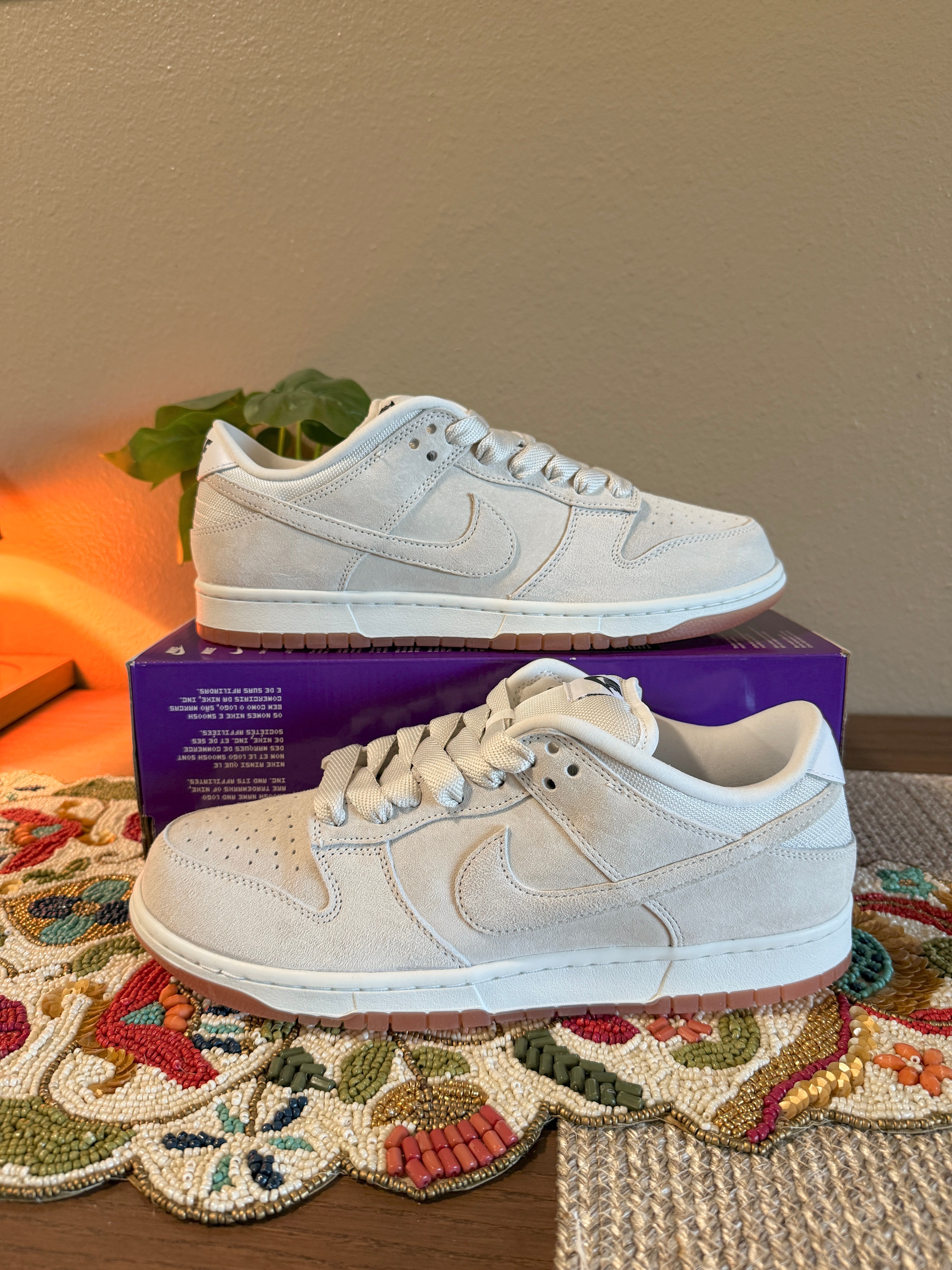 Nike SB Dunk Low Pro B Pale Ivory Size 11 MISSING LID