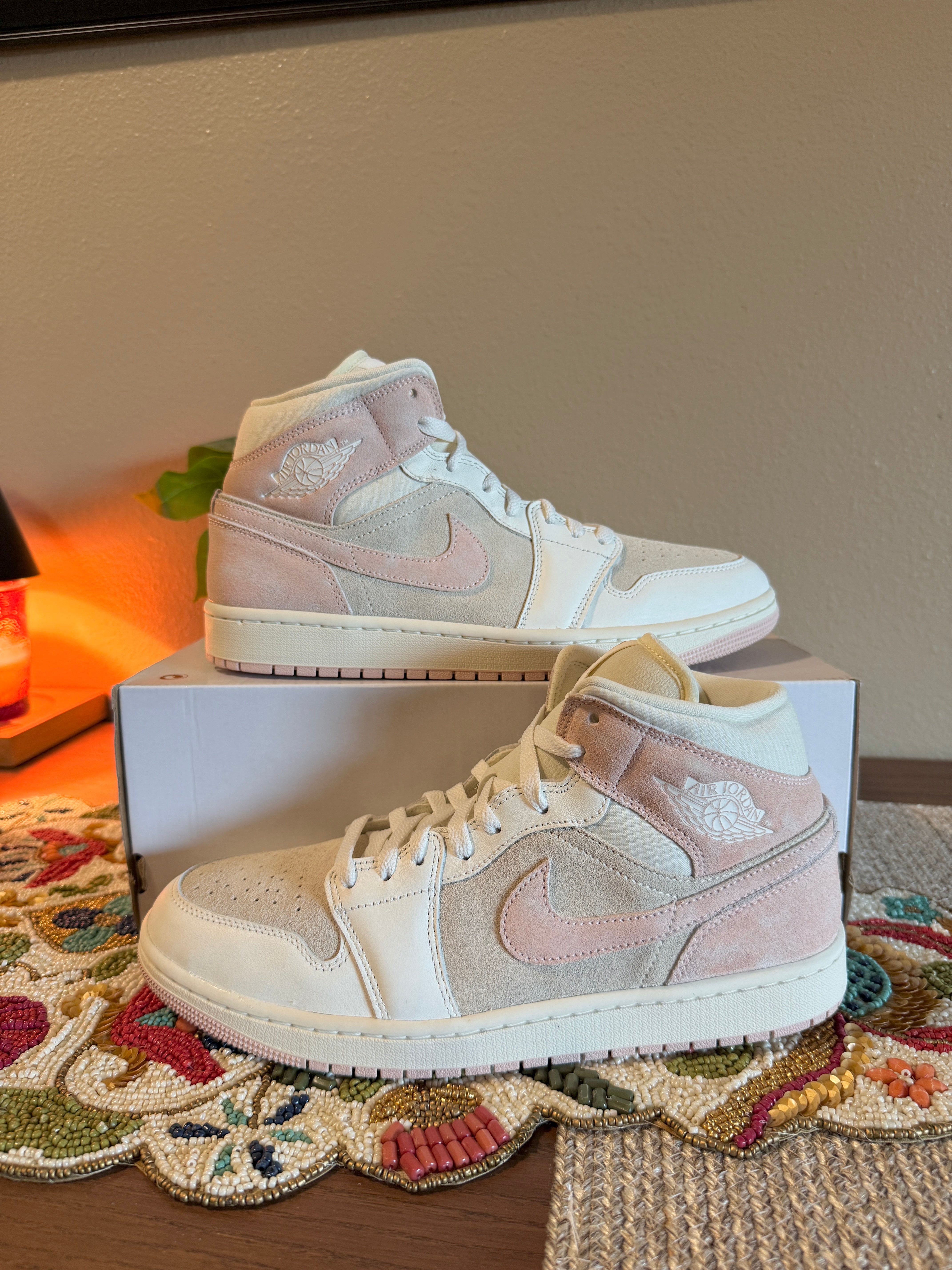 Jordan 1 Mid SE Seersucker Size 9.5M / 11W MISSING LID