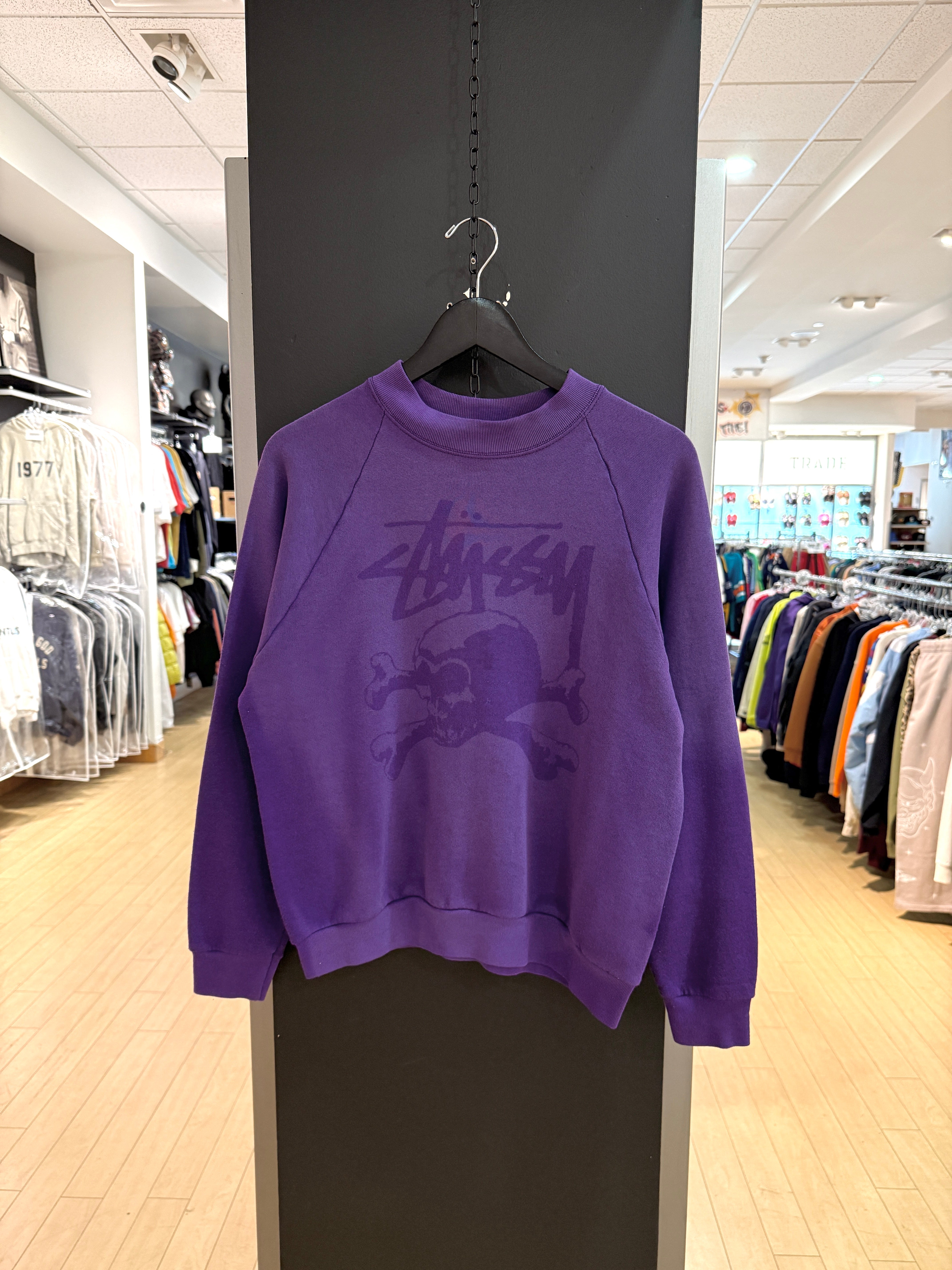Women's 90s Stussy Purple Bootleg Crewneck Size M