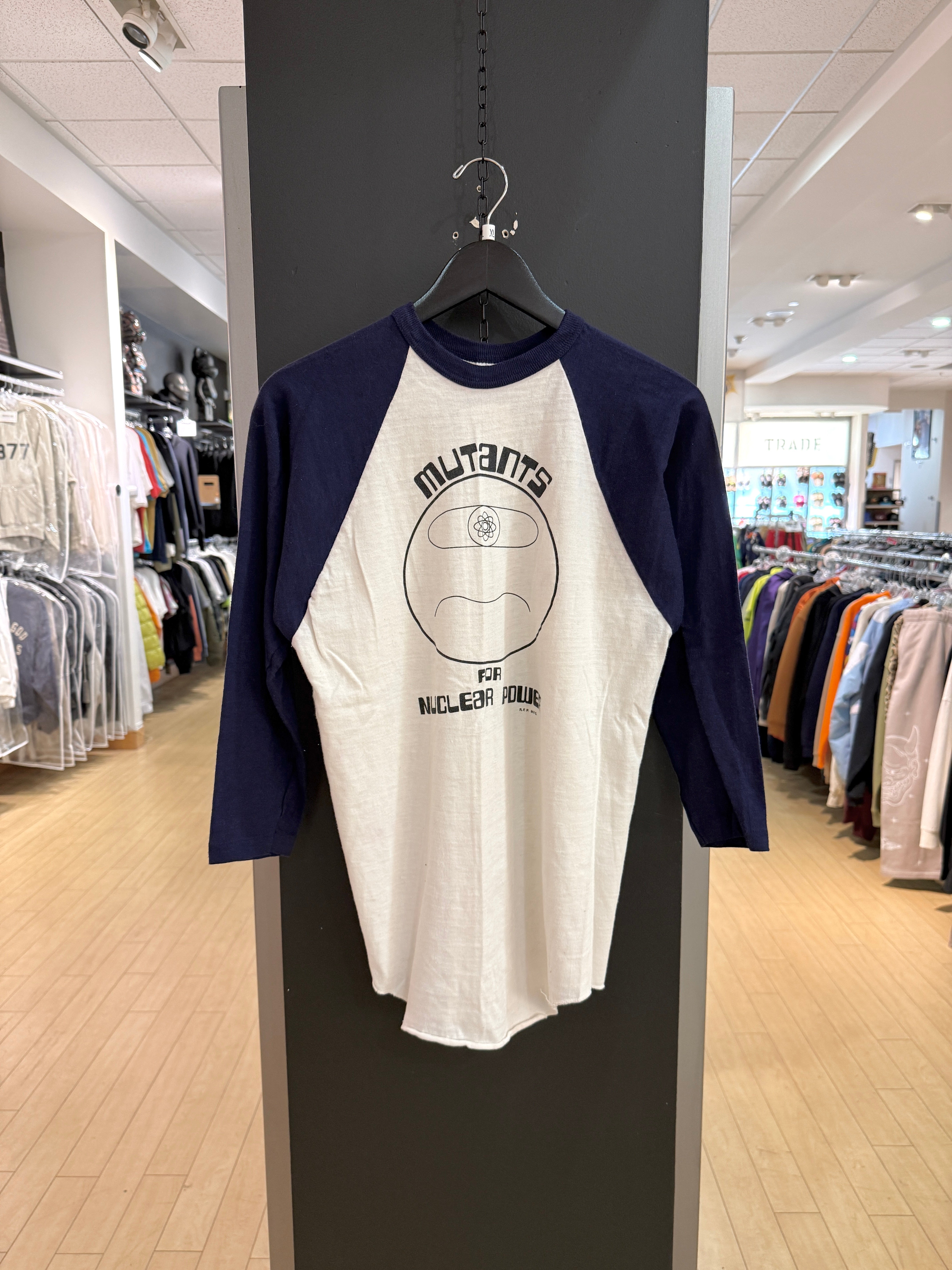 70s Mutants for Nuclear Power Collegiate Pacific Raglan Tee Size XL