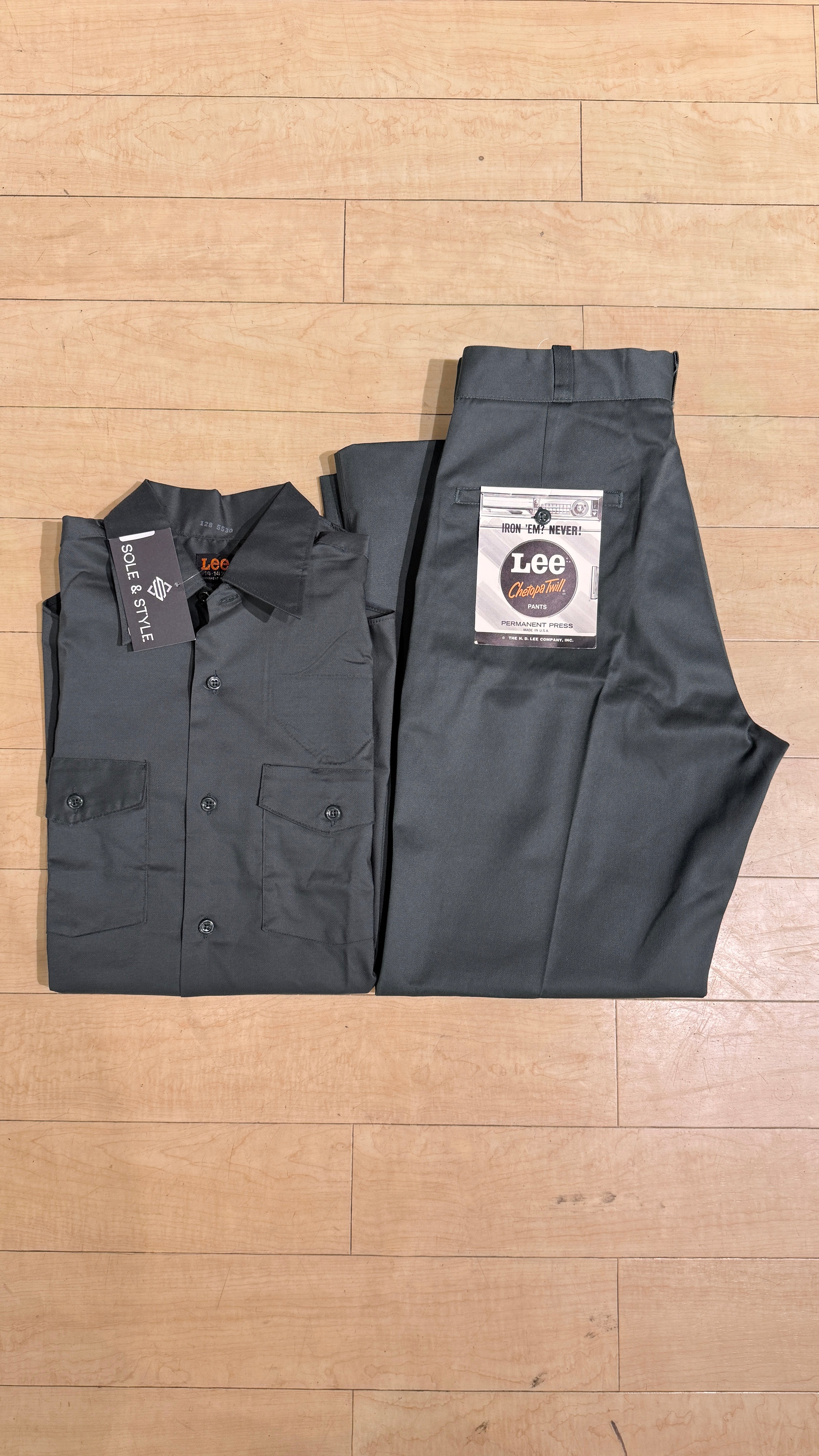 70s Lee Chetopa Twill Mechanic Suit Dark Green Sz Small / 32x29