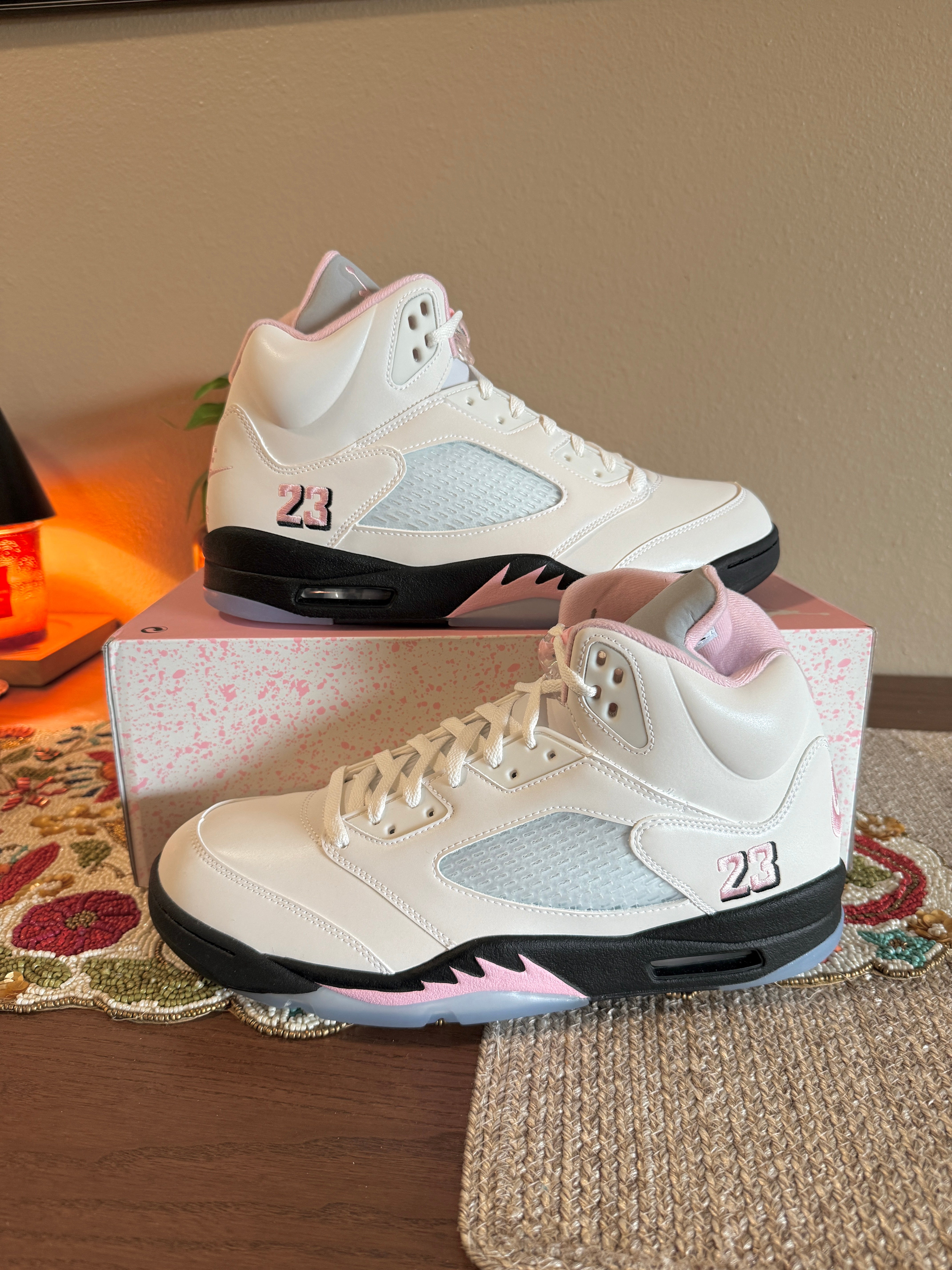Jordan 5 Retro Medium Soft Pink Size 13 MISSING LID