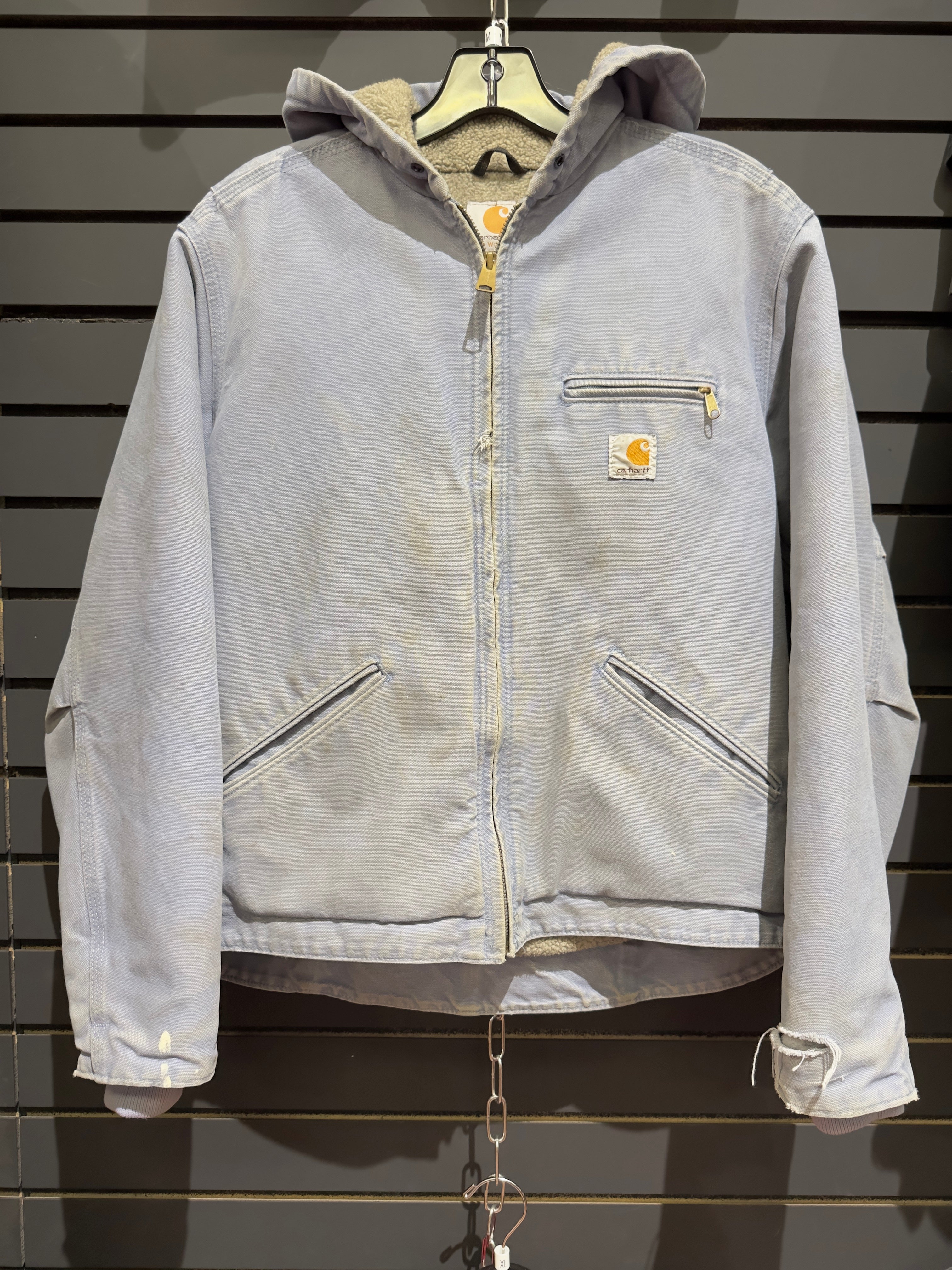 Women's 2010 Carhartt Blue Sherpa Lined Hooded Jacket Sz M