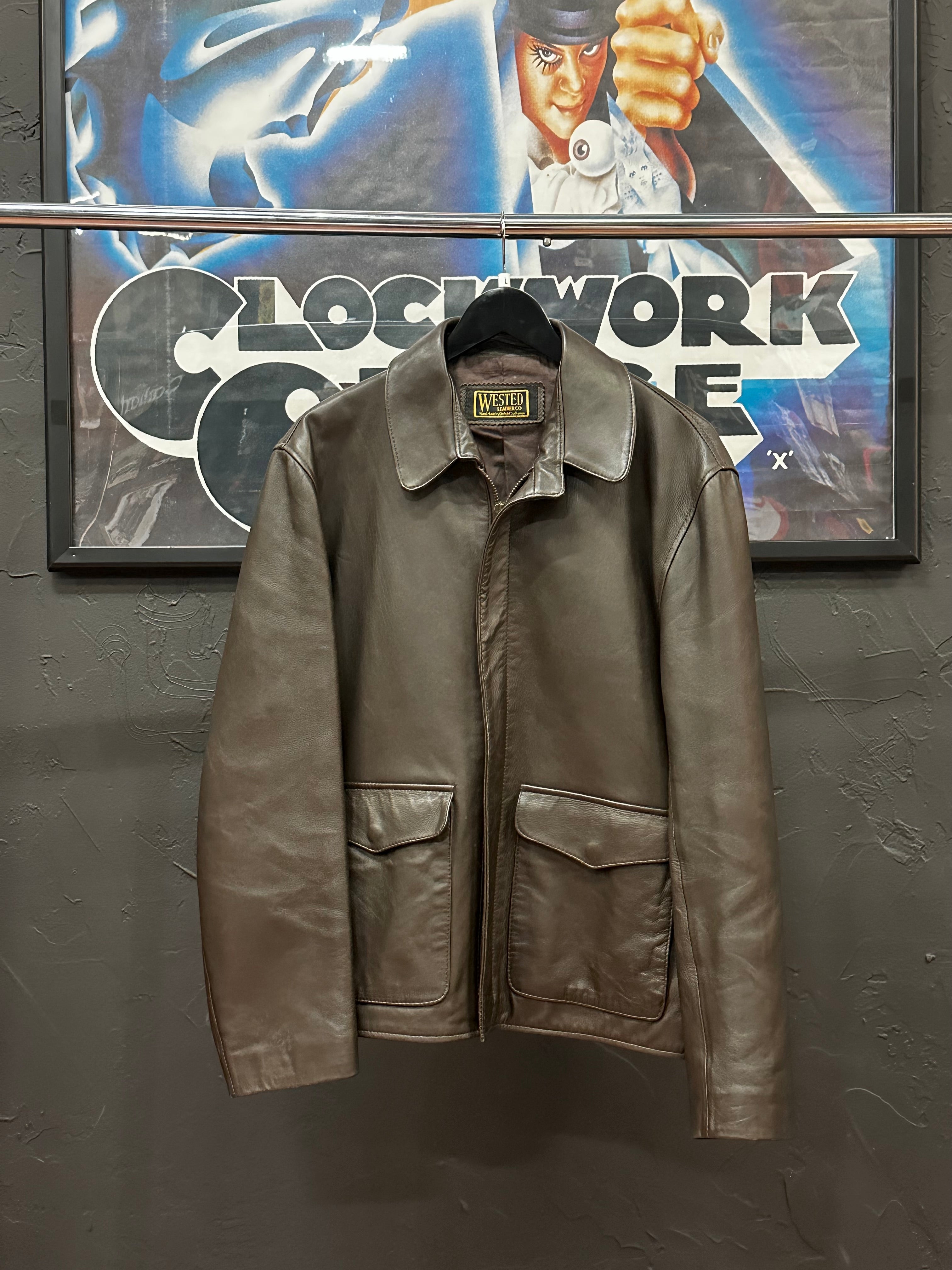 90s Wested Leather Co Indiana Jones Leather Jacket Brown Sz L
