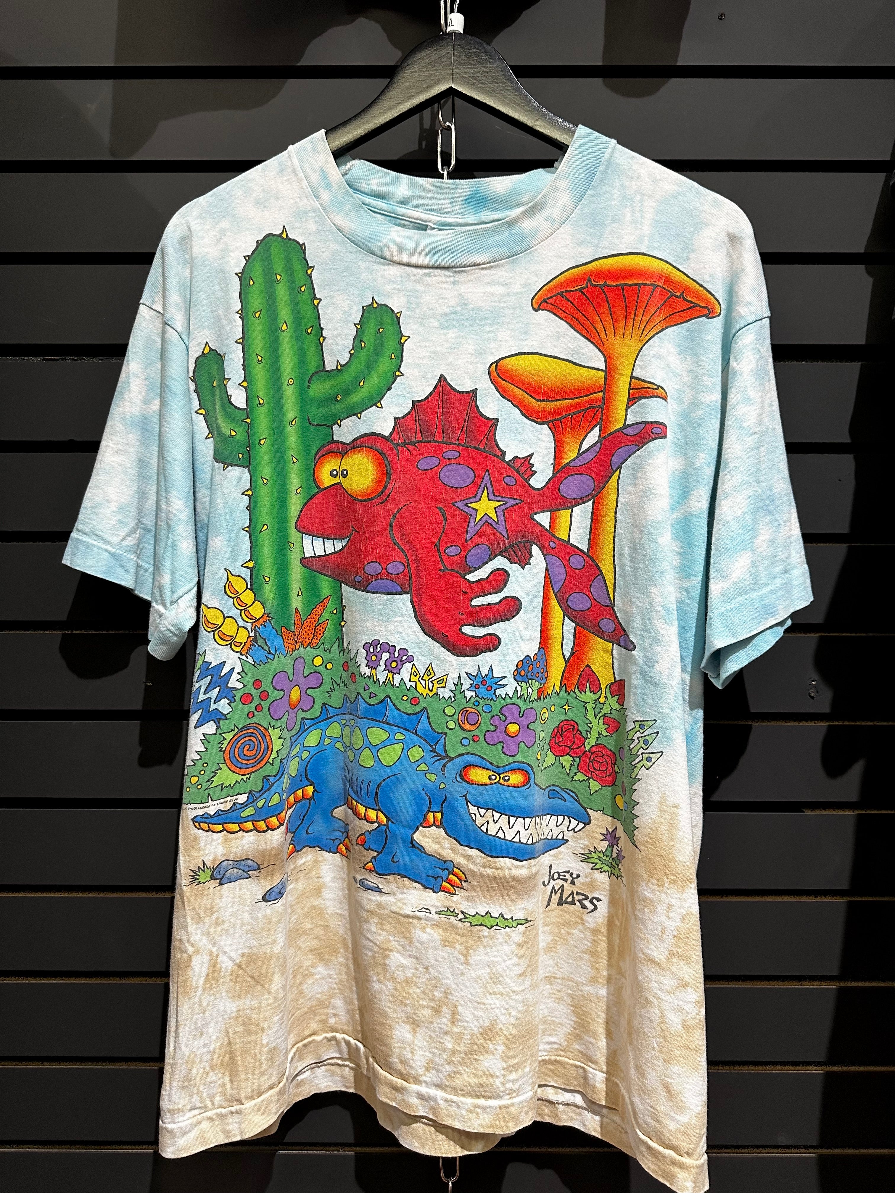 90s Joey Mars Paleon Rainforest Liquid Blue Tee Sz XL