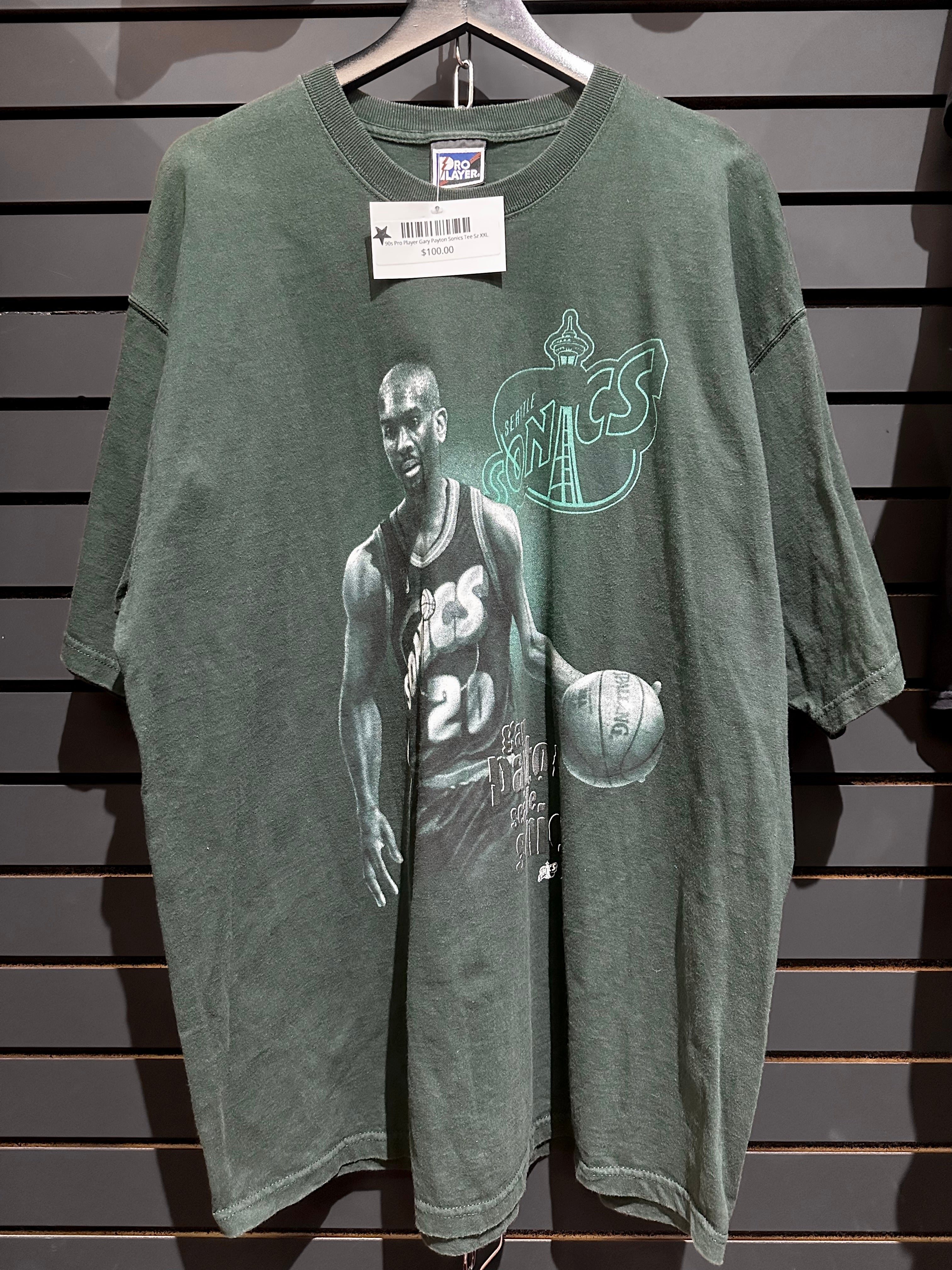 90s Pro Player Gary Payton Sonics Tee Sz XXL