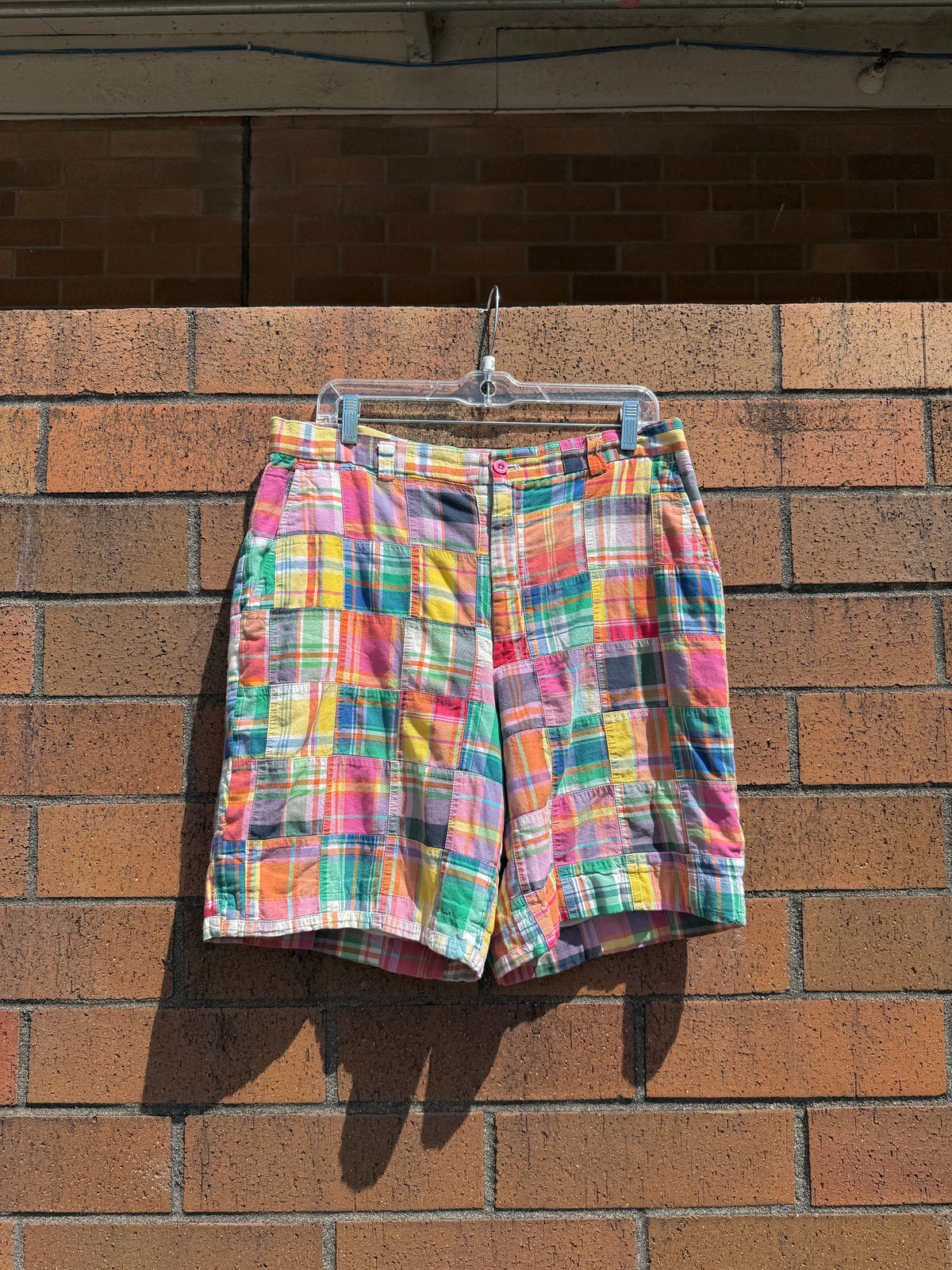 90s Tour Edition Performance Madras Plaid Golf Shorts Size 34