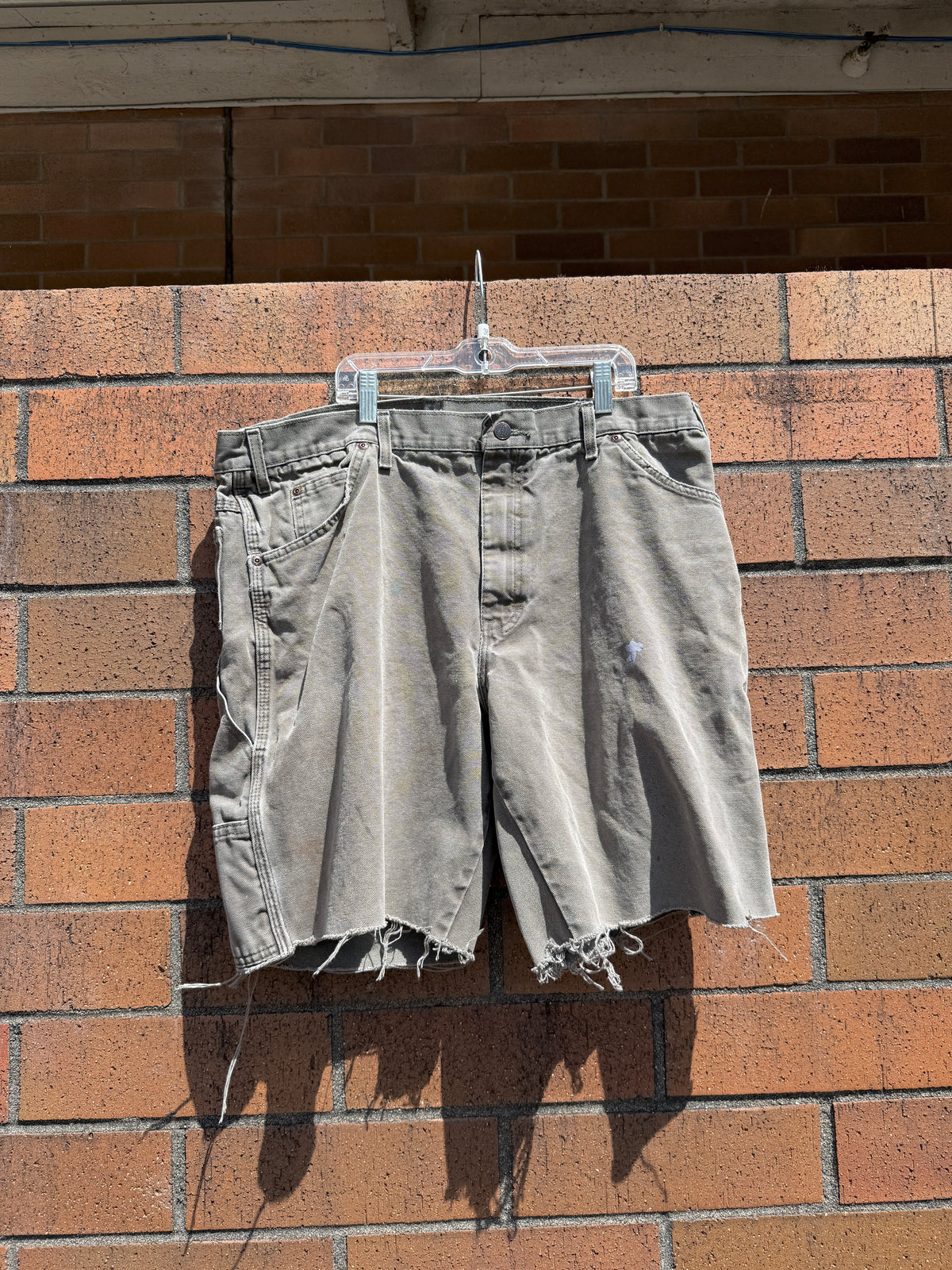 Dickies Olive Green Cutoff Carpenter Shorts Size 38x32