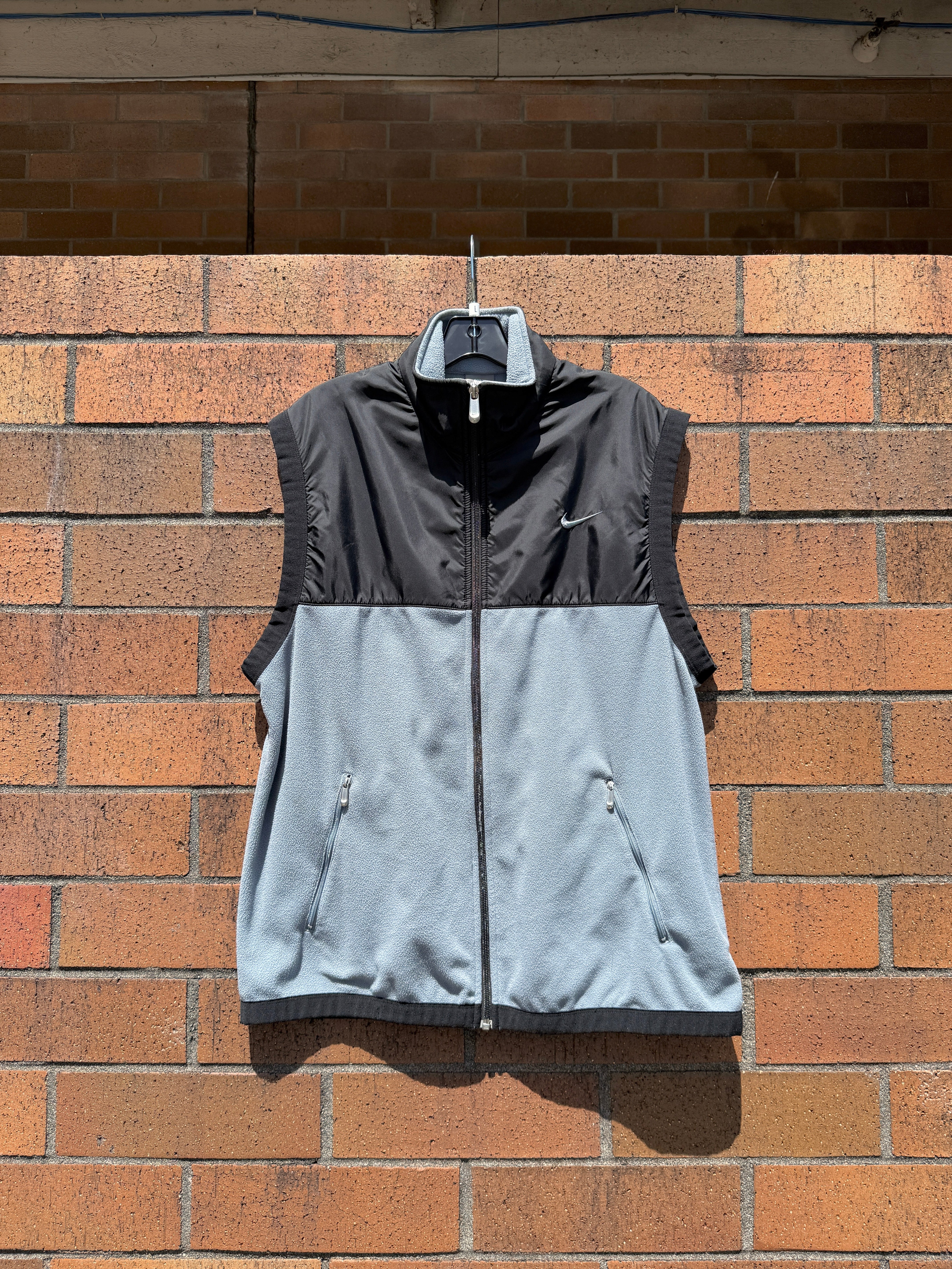 2007 Nike Black / Grey Fleece Vest Sz L